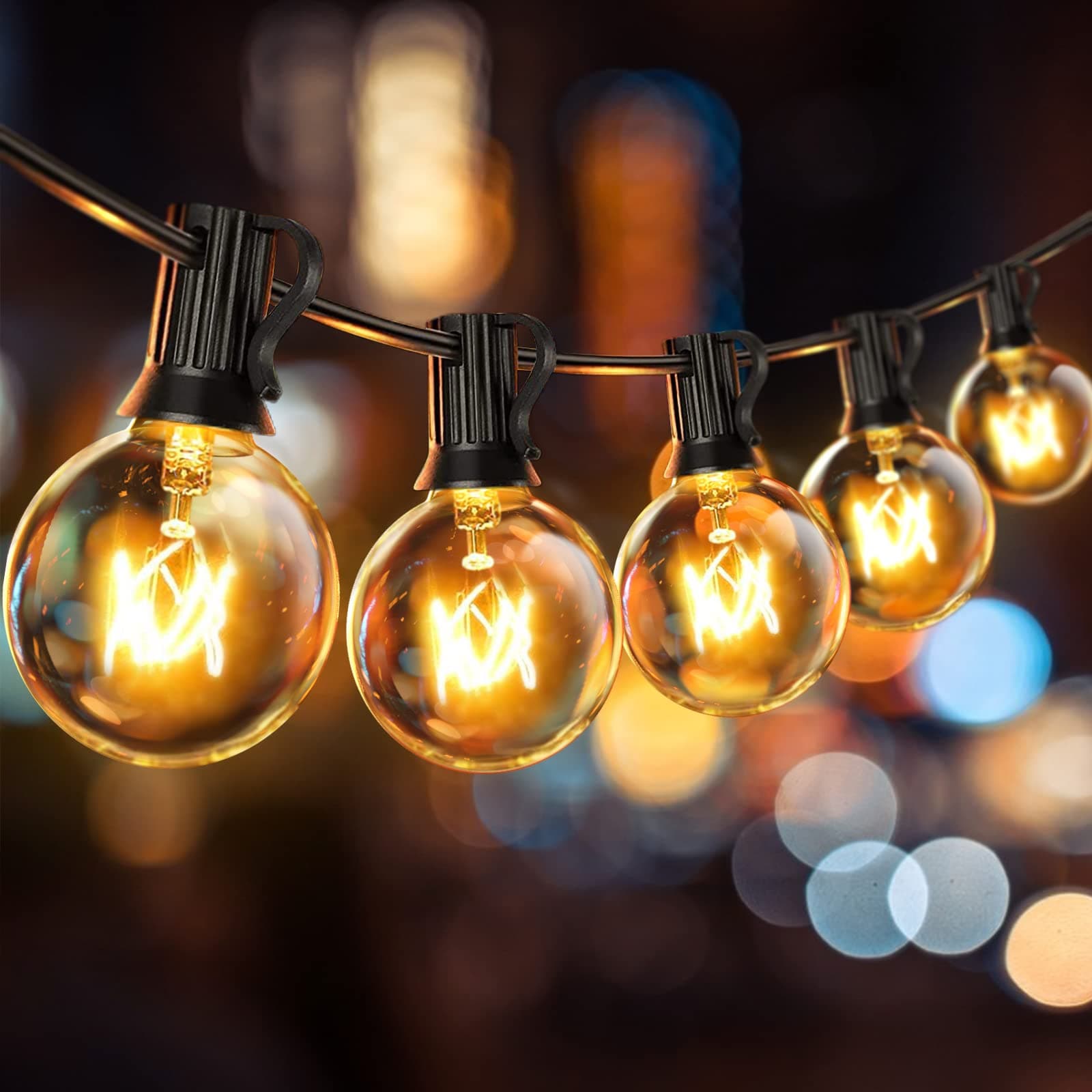 Elegear Outdoor String Lights Mains Powered 39FT/12M Festoon Lights Outdoor, 30+3 Incandescent Bulbs, IP65 Waterproof Connectable String Light Plug in Garden Lights for Balcony Patio Gazebo Wedding [Energy Class G]