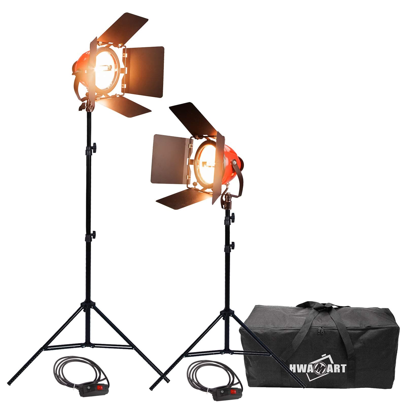 Dimmer 2X Tungsten 800W Redhead Red Head Video Studio Light Focus Earthed Pro