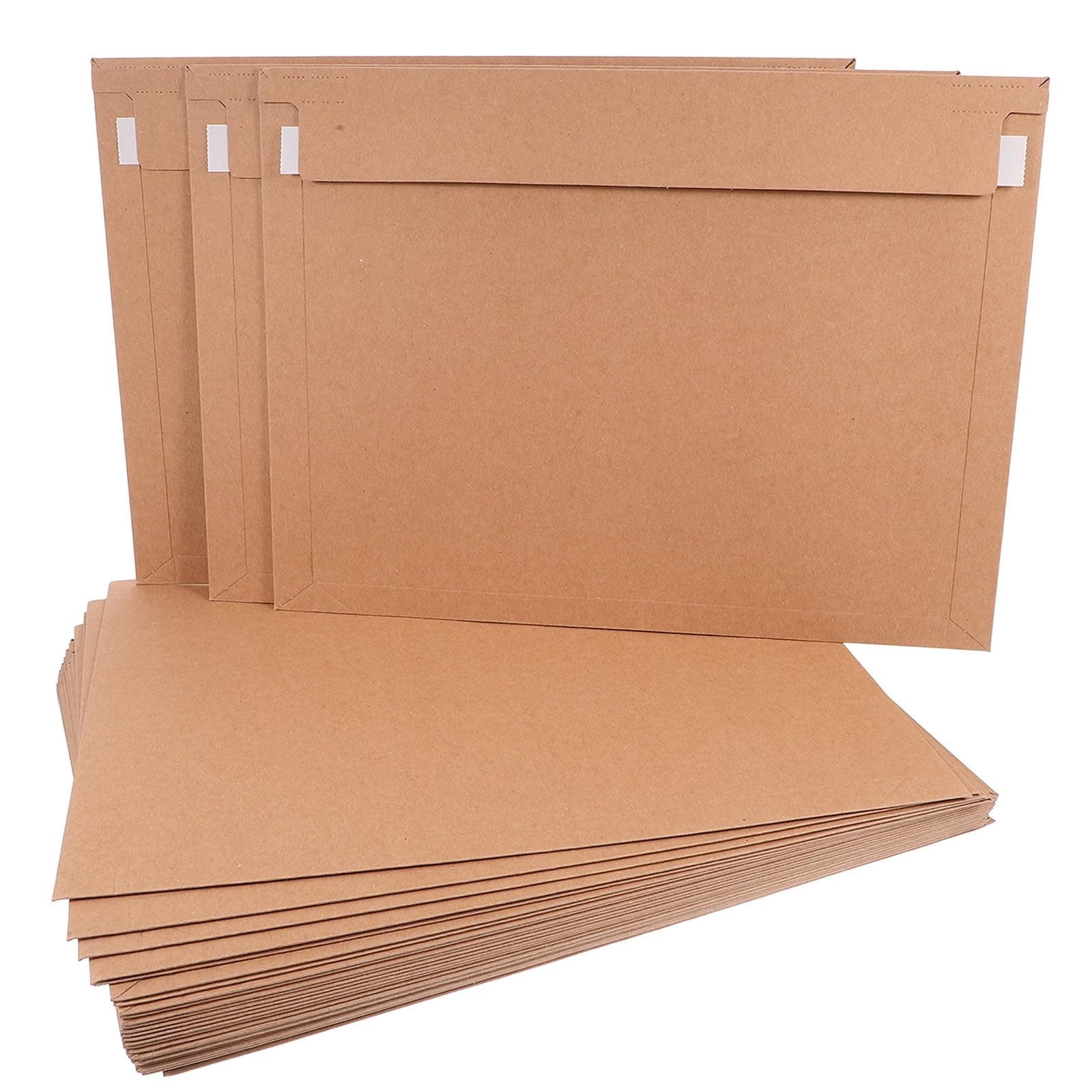 DOITOOL 30pcs A4 Kraft Paper Mailing Envelopes Self-seal Paper Document Mailers Sturdy Shipping Bags for Office Documents Invitations Photos