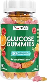 Glucose Gummies – Fast Acting Glucose Gummy – Great Tasting – Gluten Free, Vegan, Non-GMO – Orange & Berry Natural Flavor – 60 Chewable Gummies for Adults & Kids