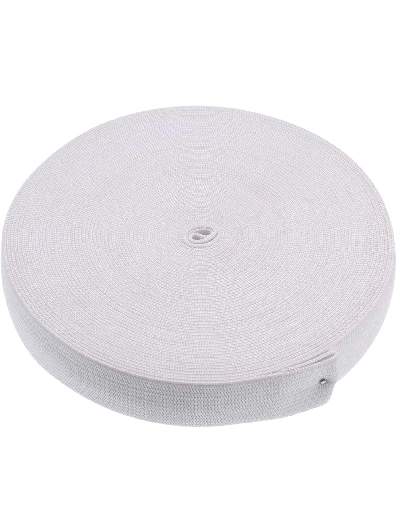 Barcelonetta | 50 Yard X 1" Inch | Sewing Elastic | Elastic Band Spool | Knit Roll, Stretch, Craft Elastan | Made in USA (White)