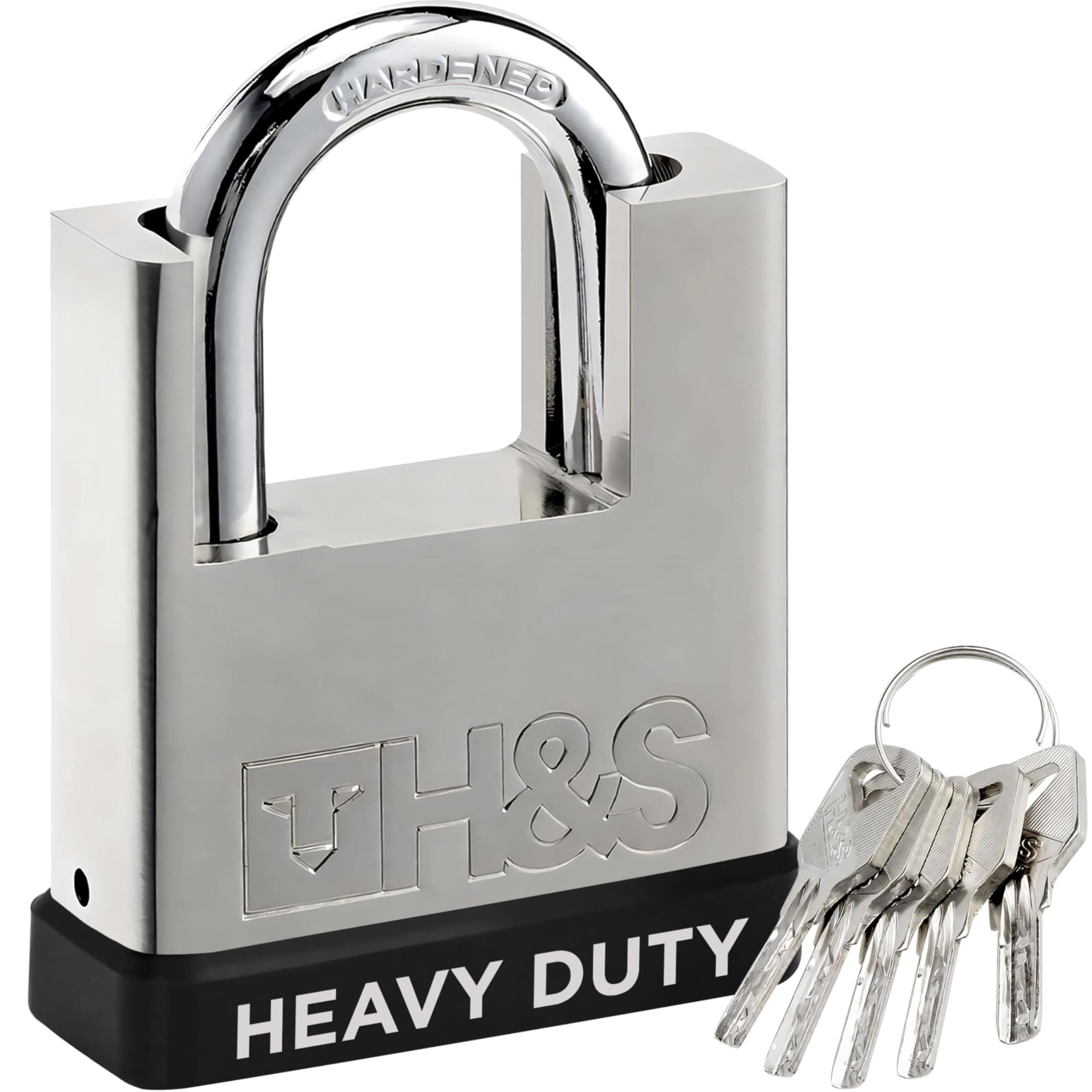 5 Keys 60mm Heavy Duty Warehouse Container Garage Shutter Padlock Gate Chain Lock