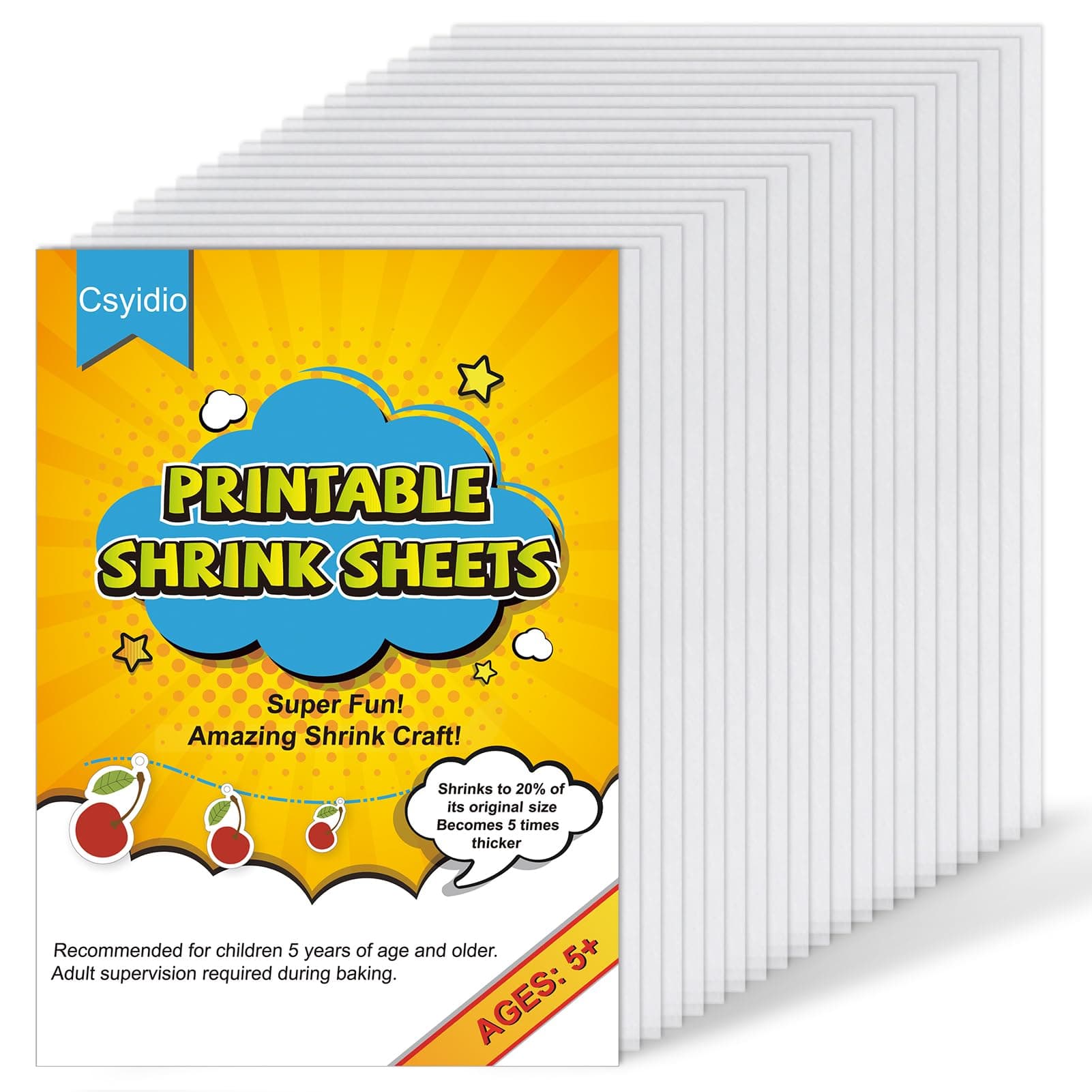 20 Pieces Printable Shrink Plastic Sheets, Shrink Films Papers for Mother's Day, Thanksgiving, Christmas Presents, Kids Creative Craft Projects, 11.6 x 8.2 inches