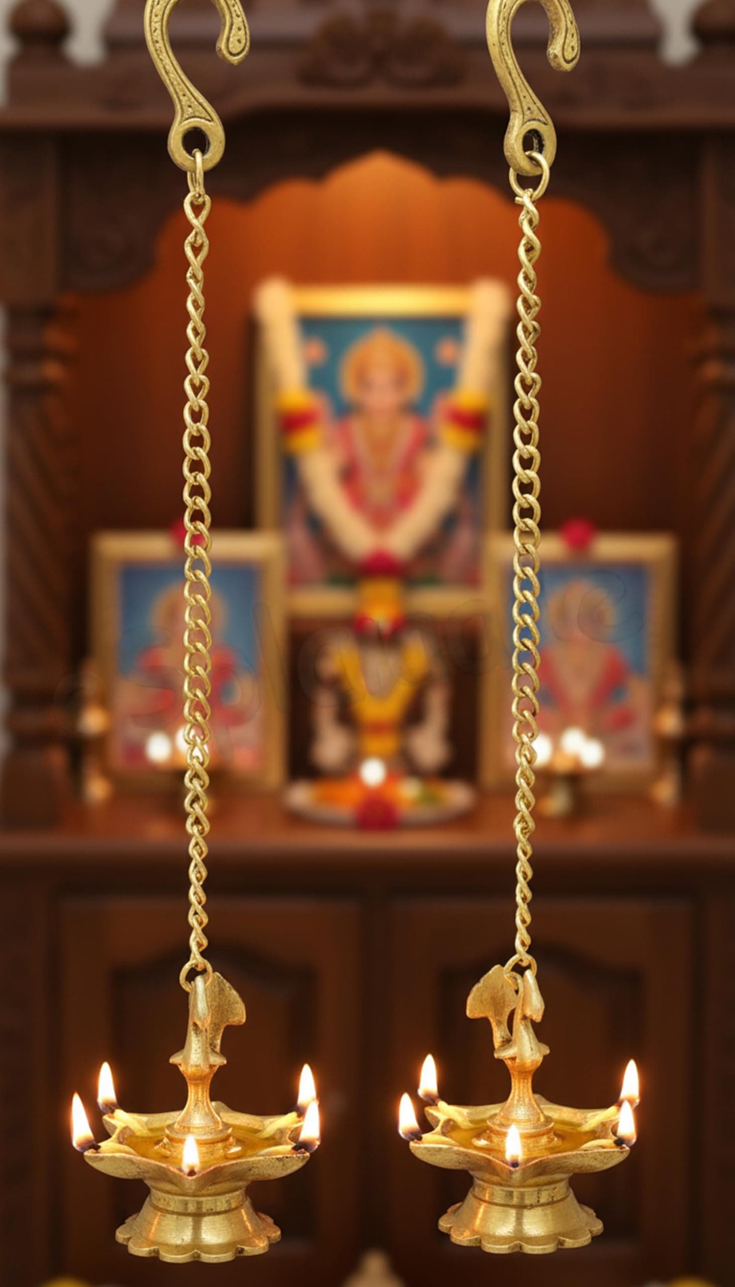 eSplanade Wall Hanging Brass Diya with Bells