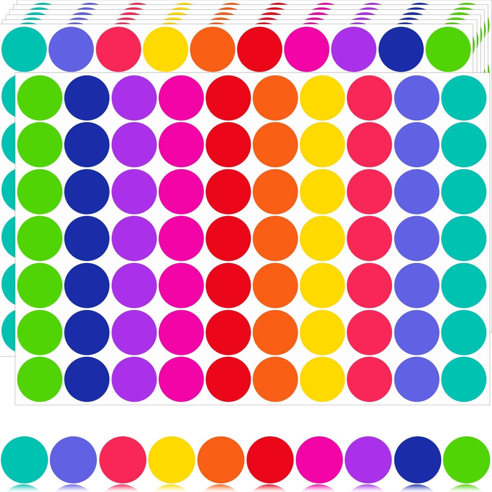 Zacool 1400 PCS Color Coding Labels Circle Dot Stickers,Round Color Coding Labels Sticky Dots Labels Stickers 10 Color Style Colored Dot Stickers for Toddlers Office Student Classroom Papers