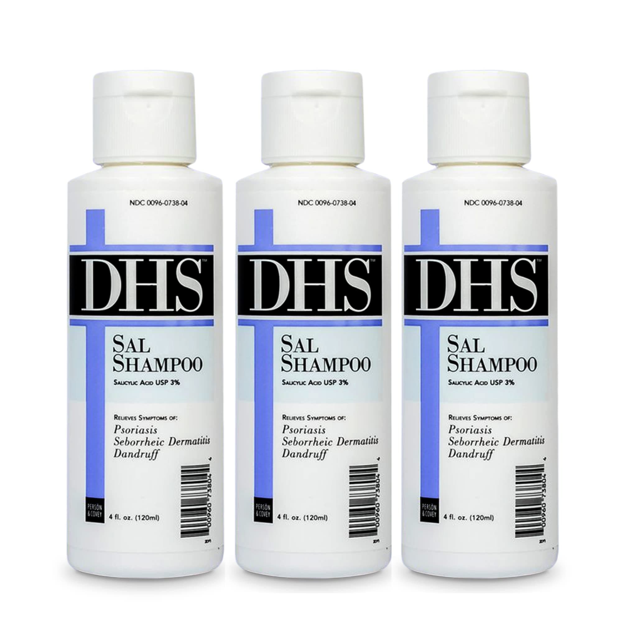 DHS SAL Shampoo - Maximum Strength for Psoriasis, Eczema, and Dandruff/Medicated Anti-Dandruff Shampoo Reduces Oil, Treats Itchy Scalp with Salicylic Acid/PBA-free, Fragrance-free / 4oz