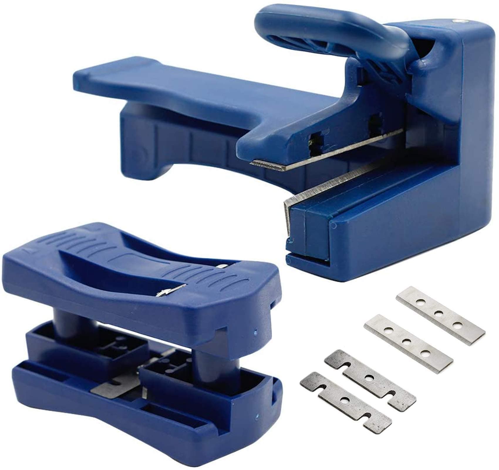 Luomorgo 2 Pcs Edge Banding Trimmer & Handle Edge Trimmer, Mini Plastic PVC Plywood Melamine Wood Veneer Double Edge Band Cutter, Manual Trimming Woodworking Tool