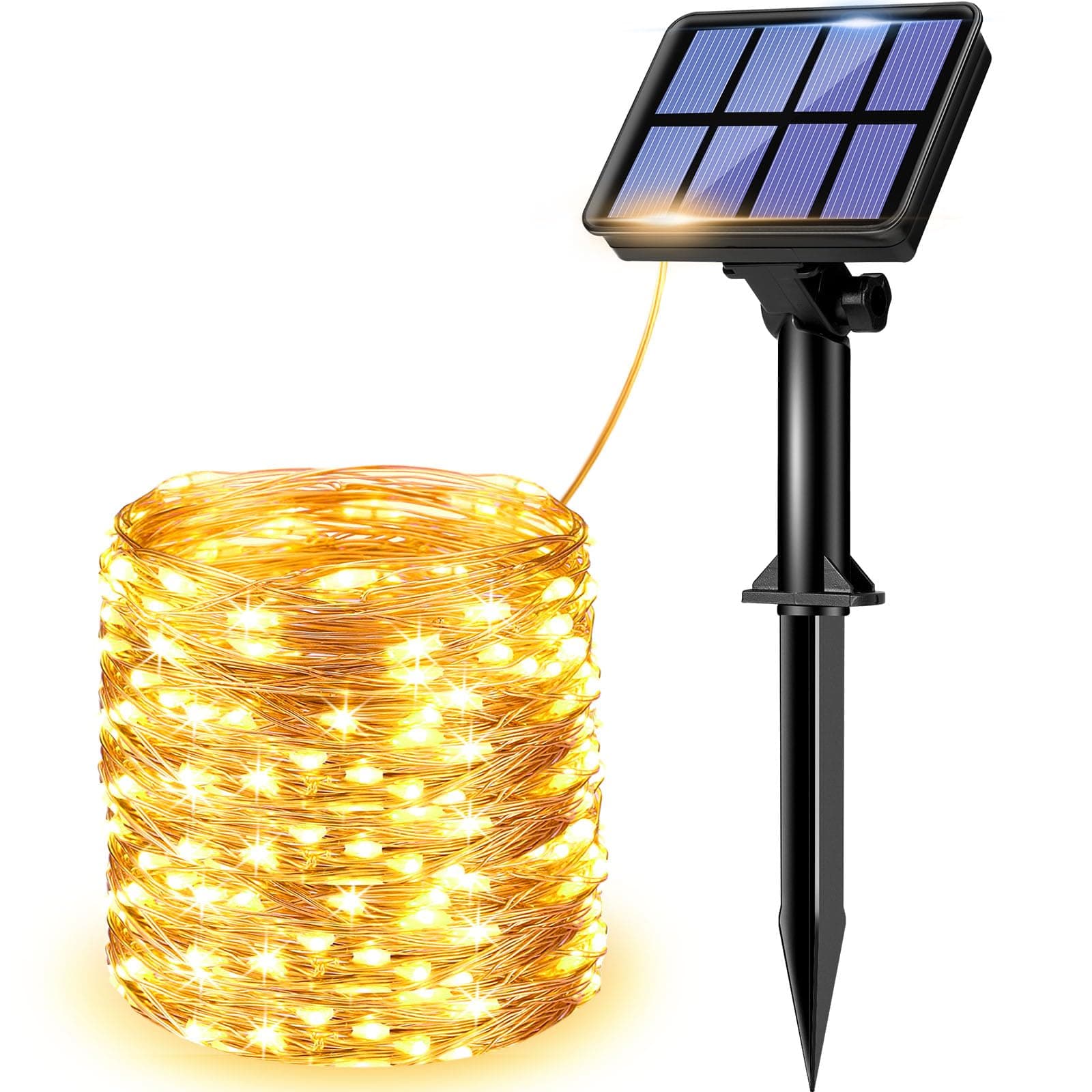 litogo 120 LED Solar String Lights Outdoor, 12M/40Ft 8 Modes Solars Garden Lights Waterproof Copper Wire Decorative Solar Fairy Lights for Patio, Gate, Yard, Trees, BBQ, Wedding, Party