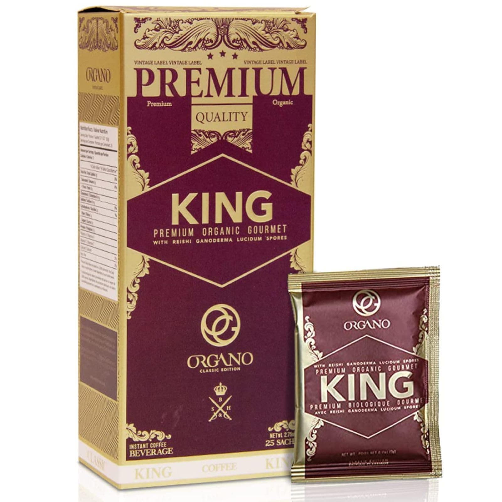 King of Coffee, 100% Certified Ganoderma Lucidum (25 Sachets)