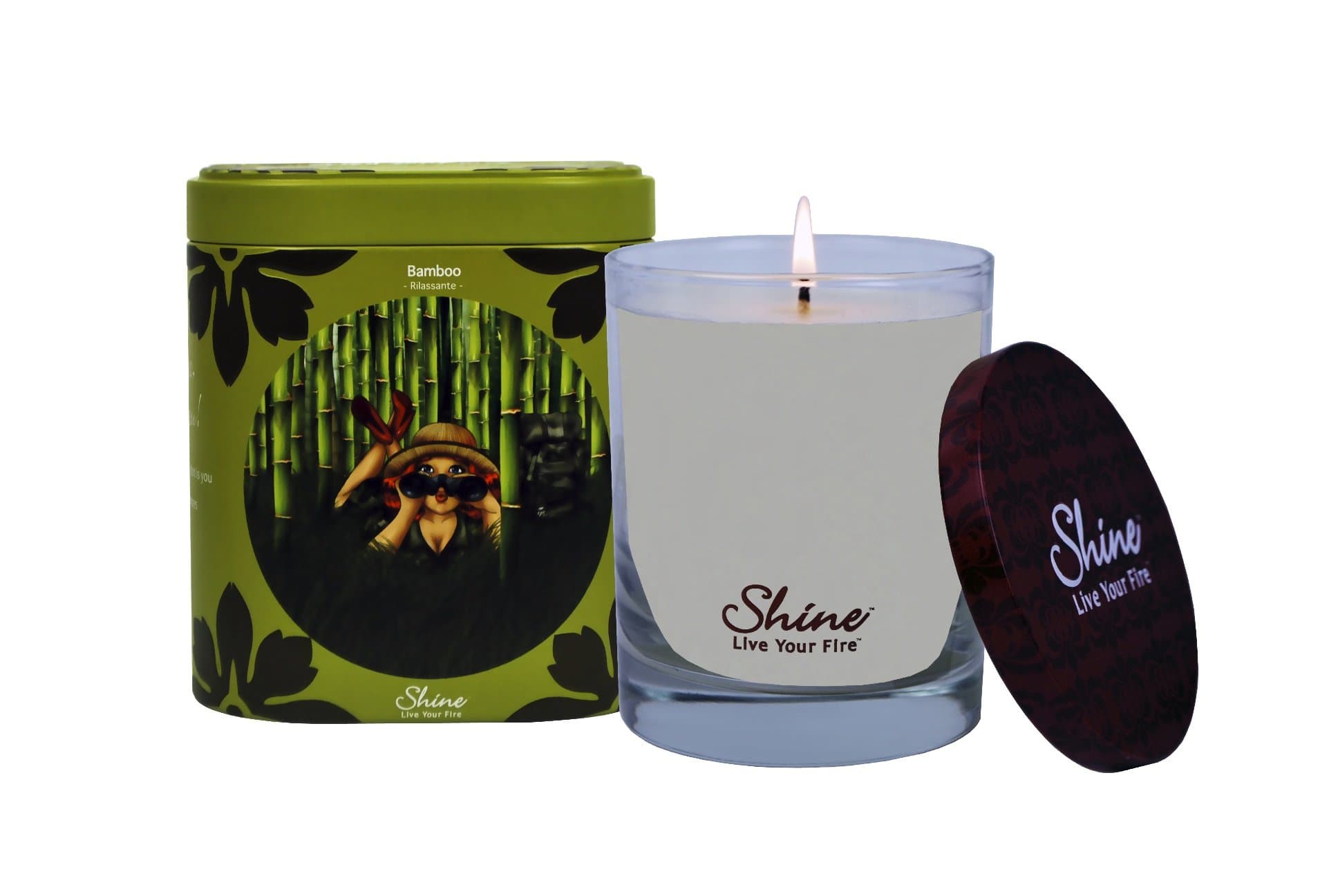 Shine Premium Soy Scented Bamboo Candle (9.7oz.)