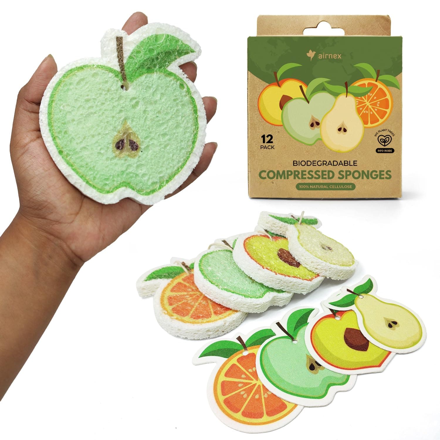 Cellulose Sponges Compostable Compressed Pop Up Natural Sponges