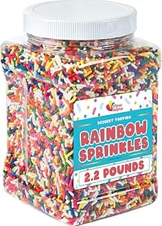 A Great Surprise Spring Rainbow Sprinkles - 2.2 Pounds - Bulk Rainbow Jimmies for Cookies - Birthday Cake for Ice Cream, Baking, Cupcakes, Donuts