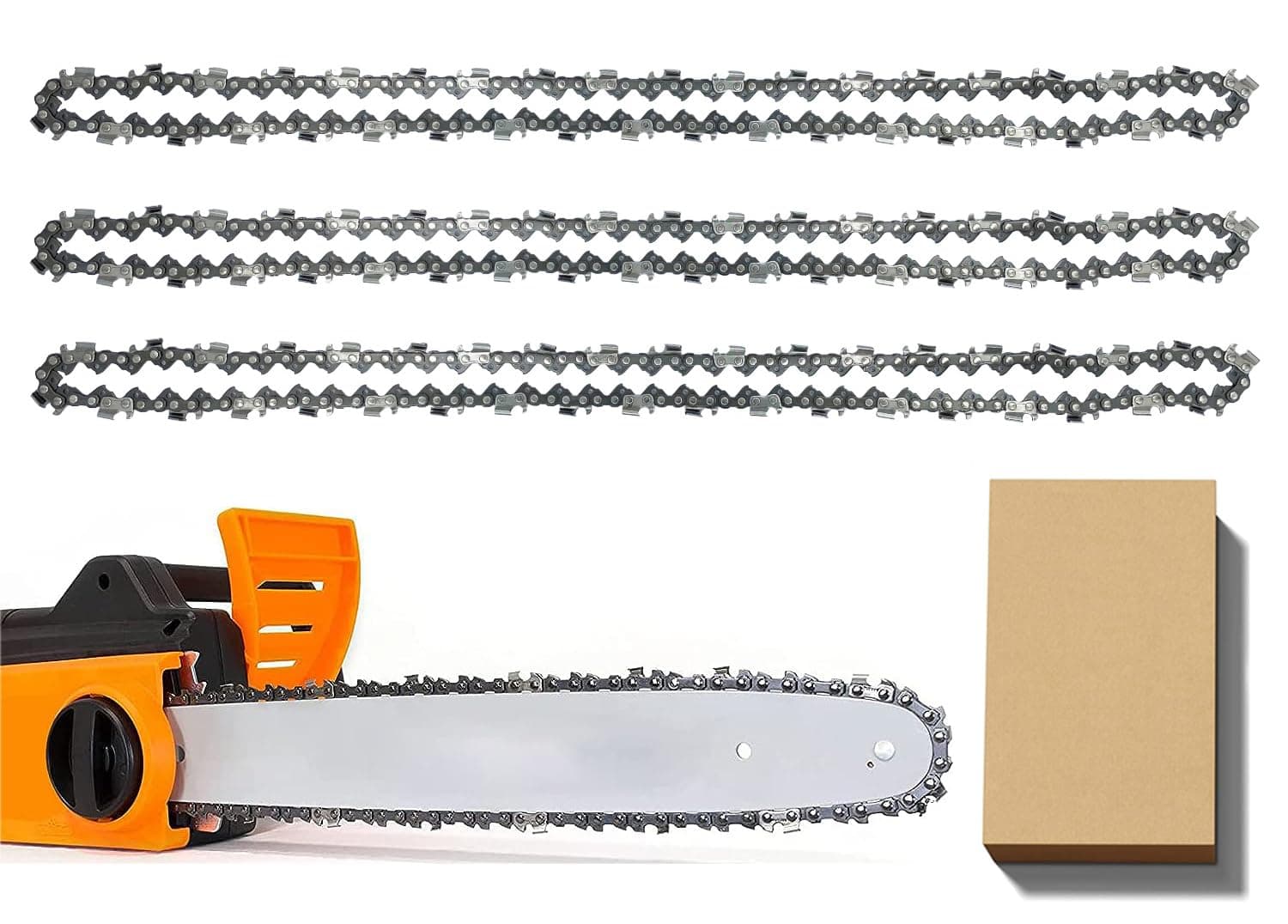 3 Pack Chainsaw Chain for 16 Inch (40cm) Bar, 57 Drive Links, 3/8" LP 0.050" Gauge, Replacement Chain fits for Titan, Black & Decker, Einhell, Ryobi, Oregon and More (91PJ057X) and Other Chainsaws