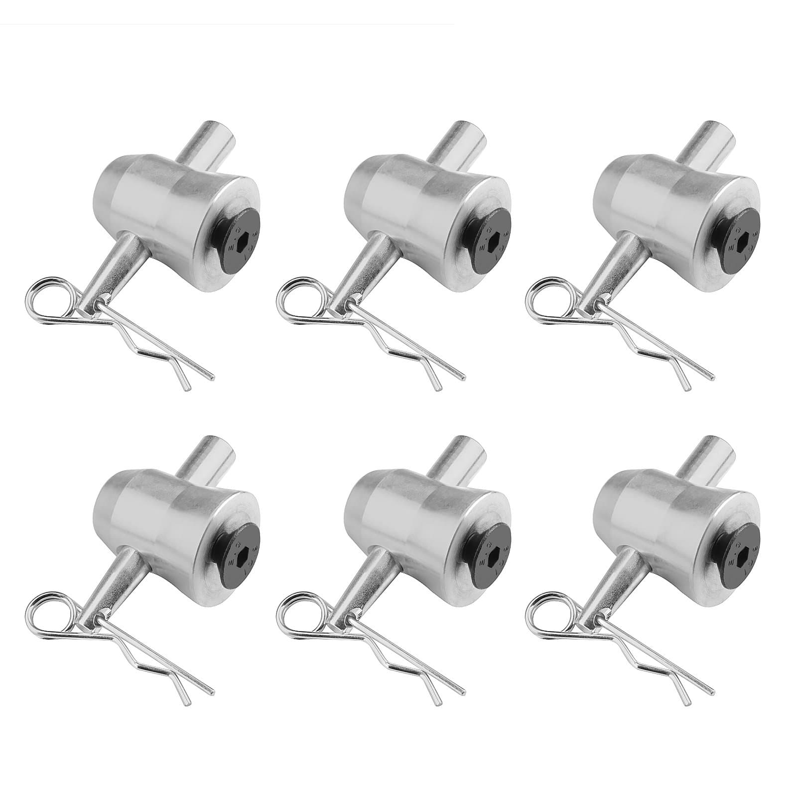 6Pack Aluminum Half Conical Coupler with Clips Pins for Stage Truss Bed Plate Fit F34 F33