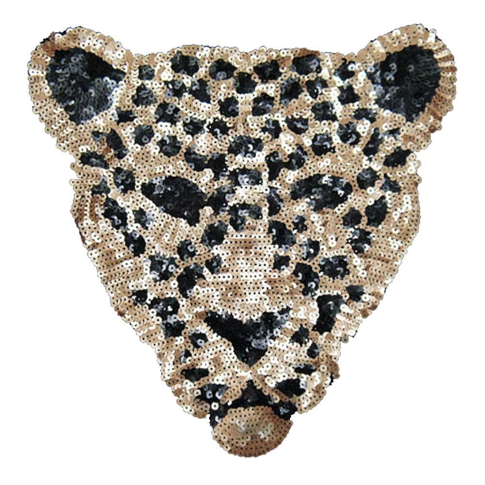 Sequins Iron on Patches for Clothes Leopard Sequins Deal with It Clothing DIY Motif Applique