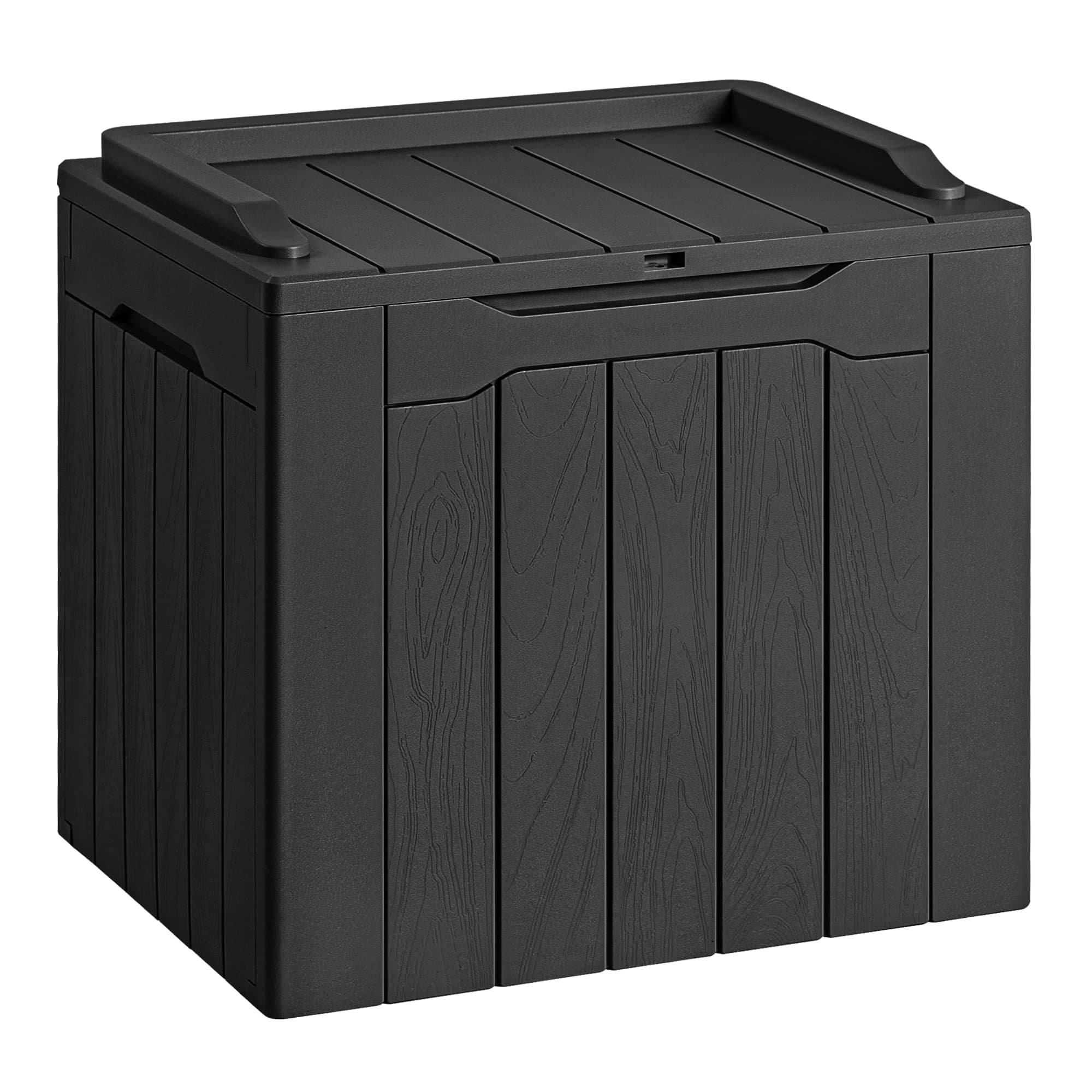 30 Gallon Resin Deck Box Waterproof Outdoor Storage Box for Patio Furniture Pool Accessories Indoor Storage for Cushion Garden Tools (30 Gallon, Black)