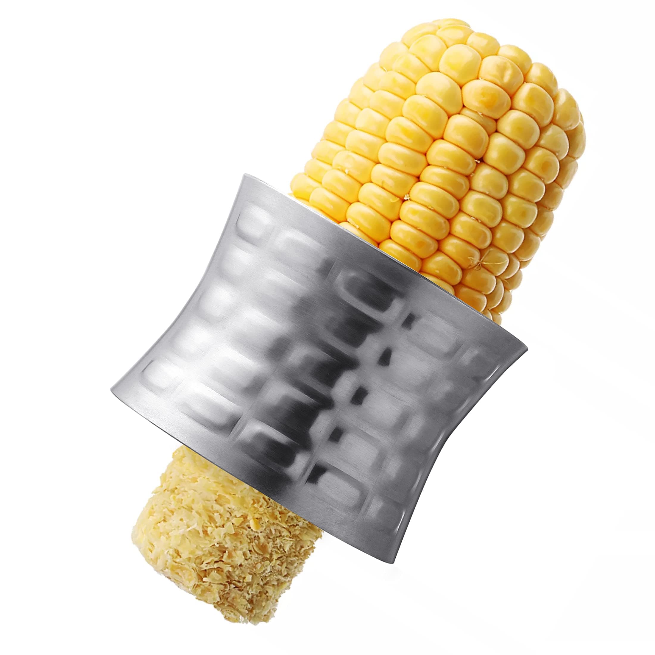 Corn Stripping Tool, Stainless Steel Corn Stripper Peeler, Slicer, Cutter, Remover, Corn Zipper Serrated Blade with Non-Slip Grip