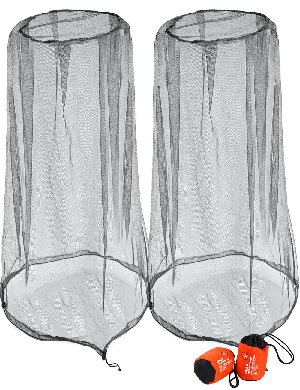 wohohoho Wohohoho Mosquito Net with Drawstring Insect Face Shield for Hats, Beekeeper Mask for Men and Women, Protection Against Mosquitoes, Bugs and Bugs (Packs With