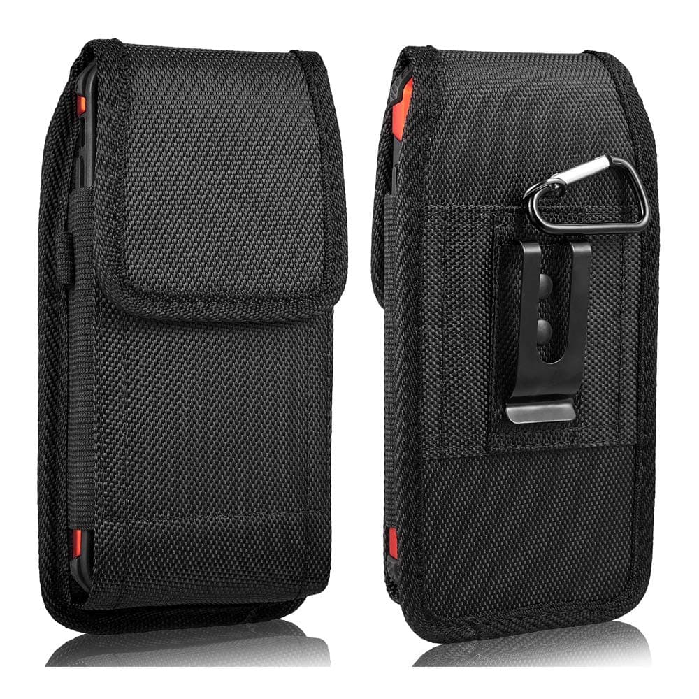 KIWITATA for iPhone 11 Pro Max 8 Plus XR Belt Pouch Case, Horizontal/Vertical Rugged Nylon Belt Clip Holster Case for iPhone Xs Max iPhone 11 Plus 7 Plus Galaxy S10e