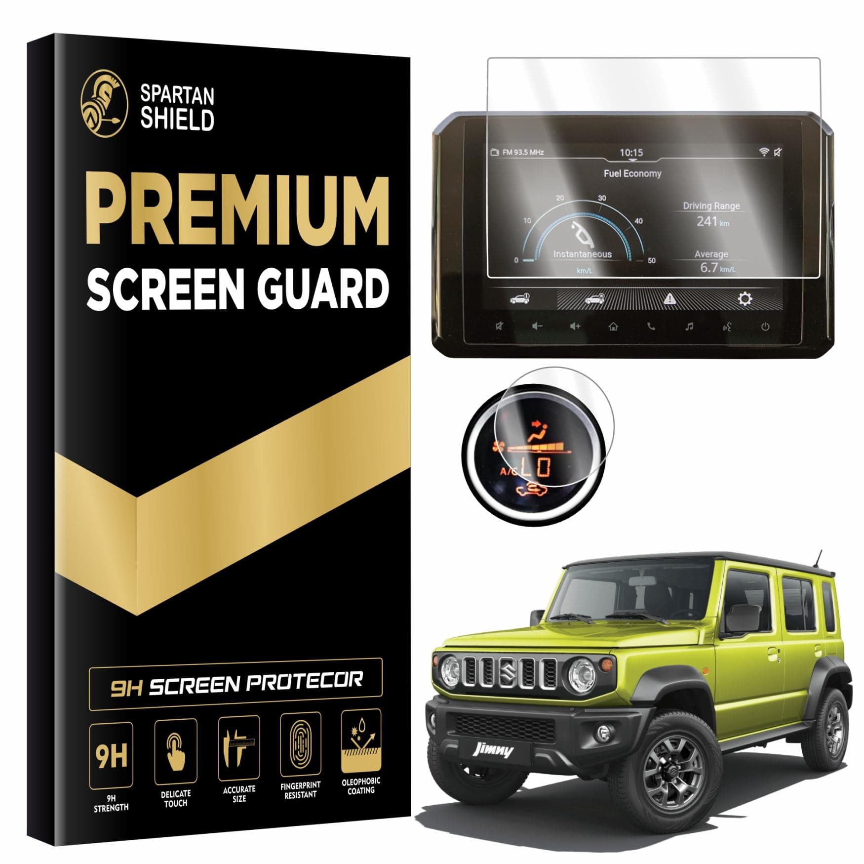TouchScreen Protector Compatible For MARUTI SUZUKI JIMNY 2023 ALPHA 9 INCH | GPS Infotainment Display Screen Guard | Car Music System Accessories [Not Tempered Glass] (Alpha 9 Inch)