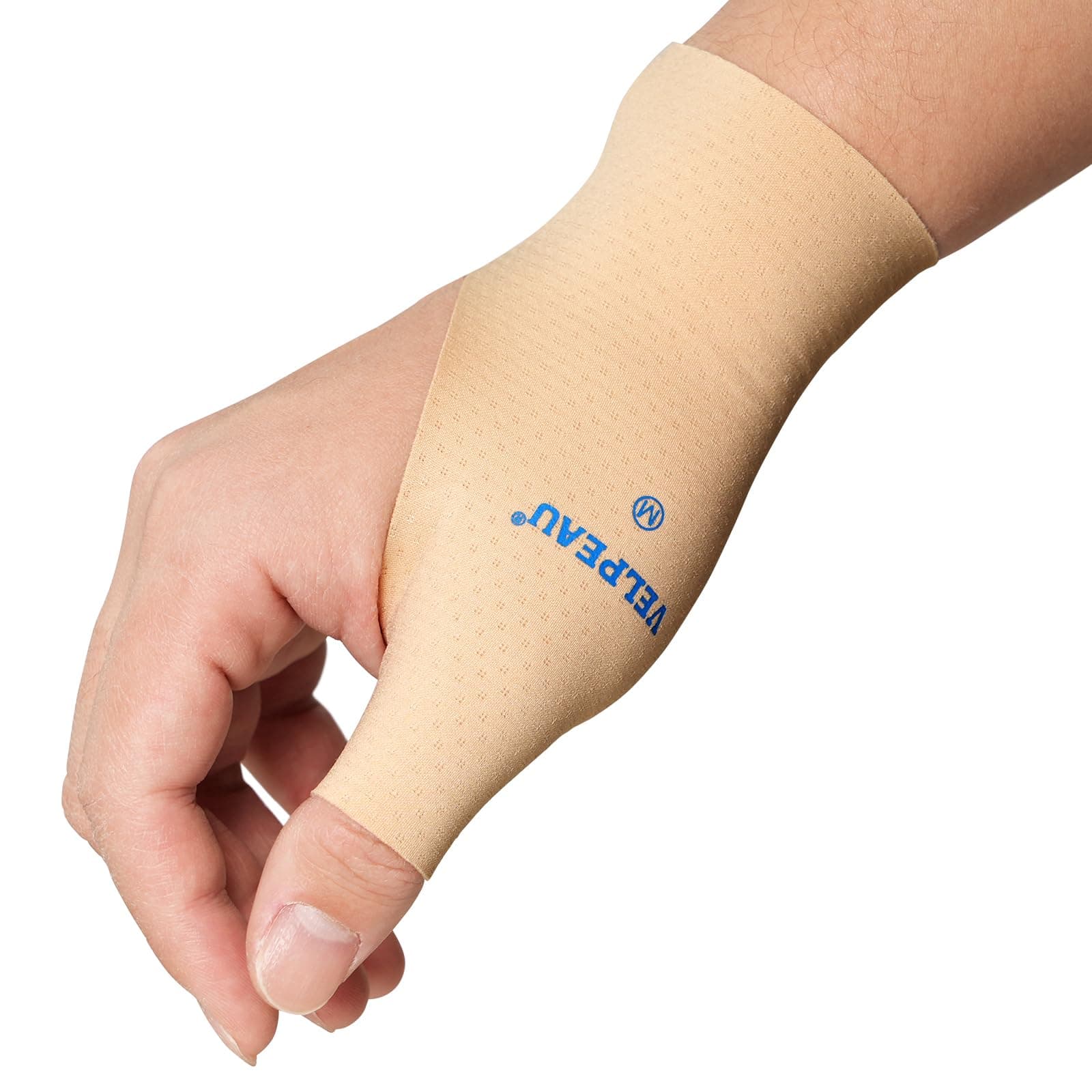 Thumb and Wrist Compression Sleeve for Tendonitis (Pack of 2), Seamless Technology, Gloves Wraps for Arthritis Pain Relief for Women & Men, Splint Liner, Fits Both Hands (Khaki, Long Version