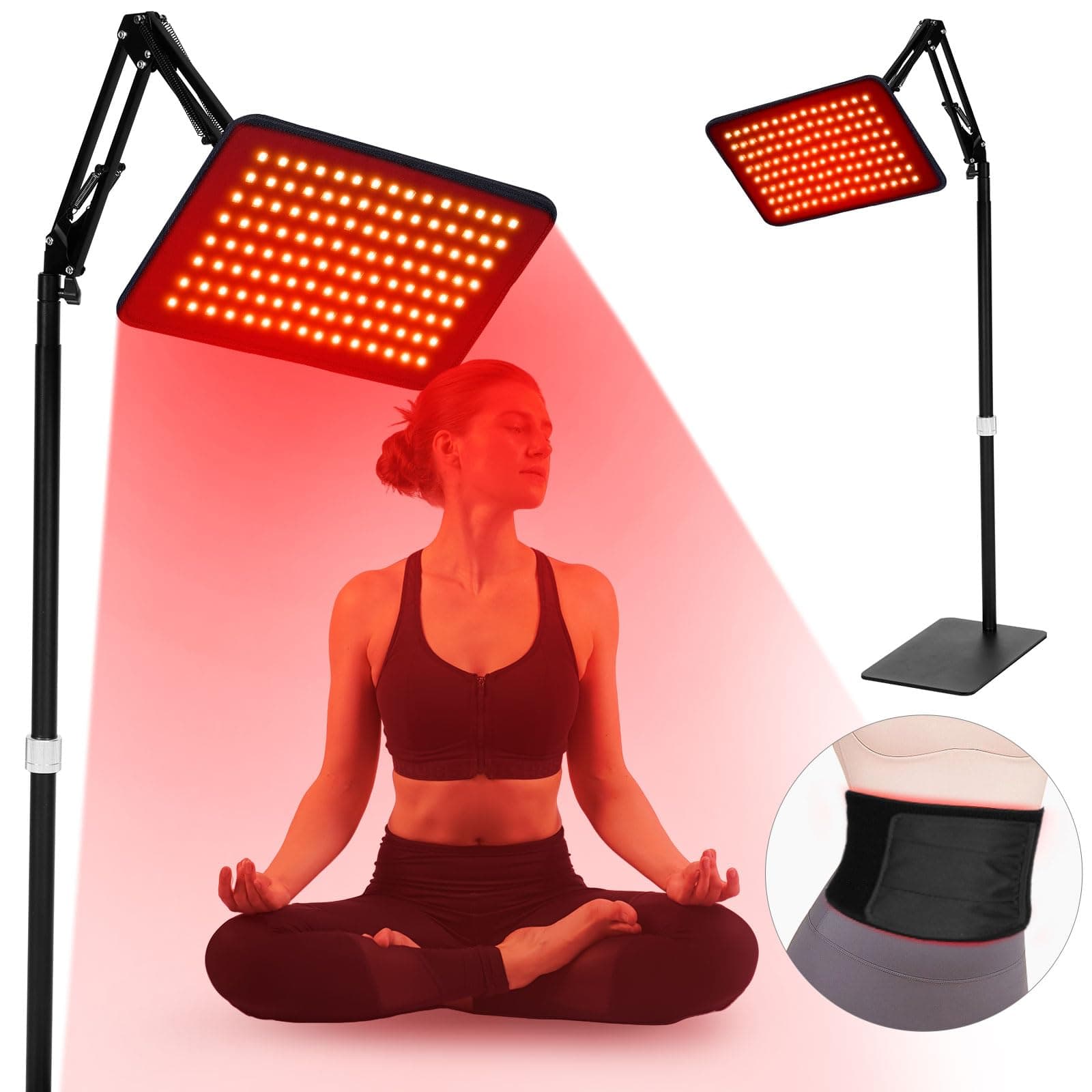 Red Light Therapy for Face and Body, 2 in 1 Infrared Light Therapy Lamp Belt with Stand Led 660nm Red Light & 850nm Infrared Light Device for Body