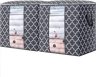 WISELIFE Storage Bags 2 Pack/100L Large Blanket Clothes Organization and Storage Containers for Comforters,Bedding, Foldable Organizer with Reinforced Handle, Clear Window, Sturdy Zippers,Gray