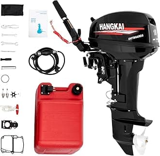 Outboard Boat Motors, 2 Stroke 18HP Outboard Motor Boat Motor, 246CC Heavy Duty Fishing Boat Engine Marine Engine with CDI Ignition System Water Cooling System, 40CM/16inch Short Shaft