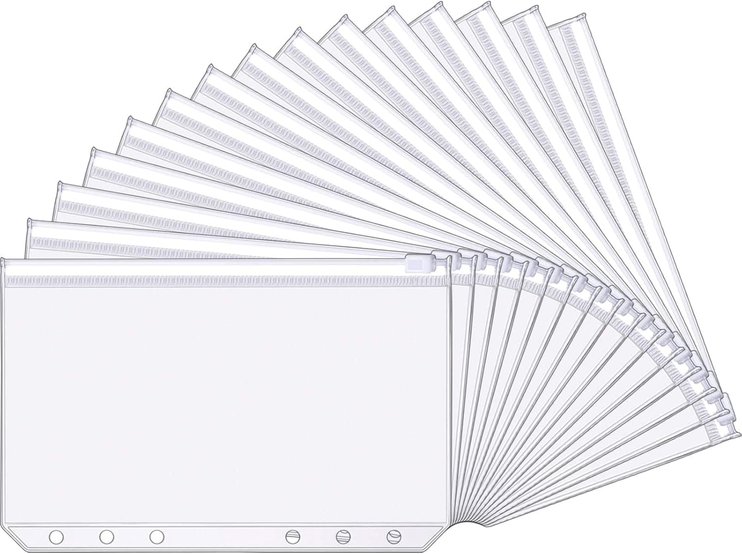 - HASTHIP® A6 Size 6 Holes Binder Pockets Plastic Binder Zipper Folders Waterproof 6 Holes Zipper Loose Leaf Bags for Documents Notebooks Cards