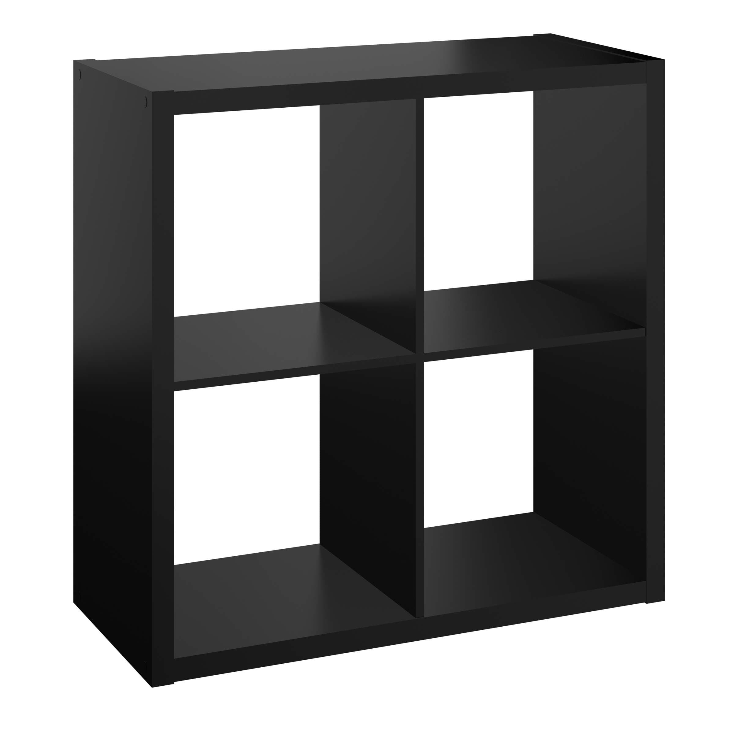 ClosetMaid Decorative Open Back 4-Cube Storage Organizer, Black