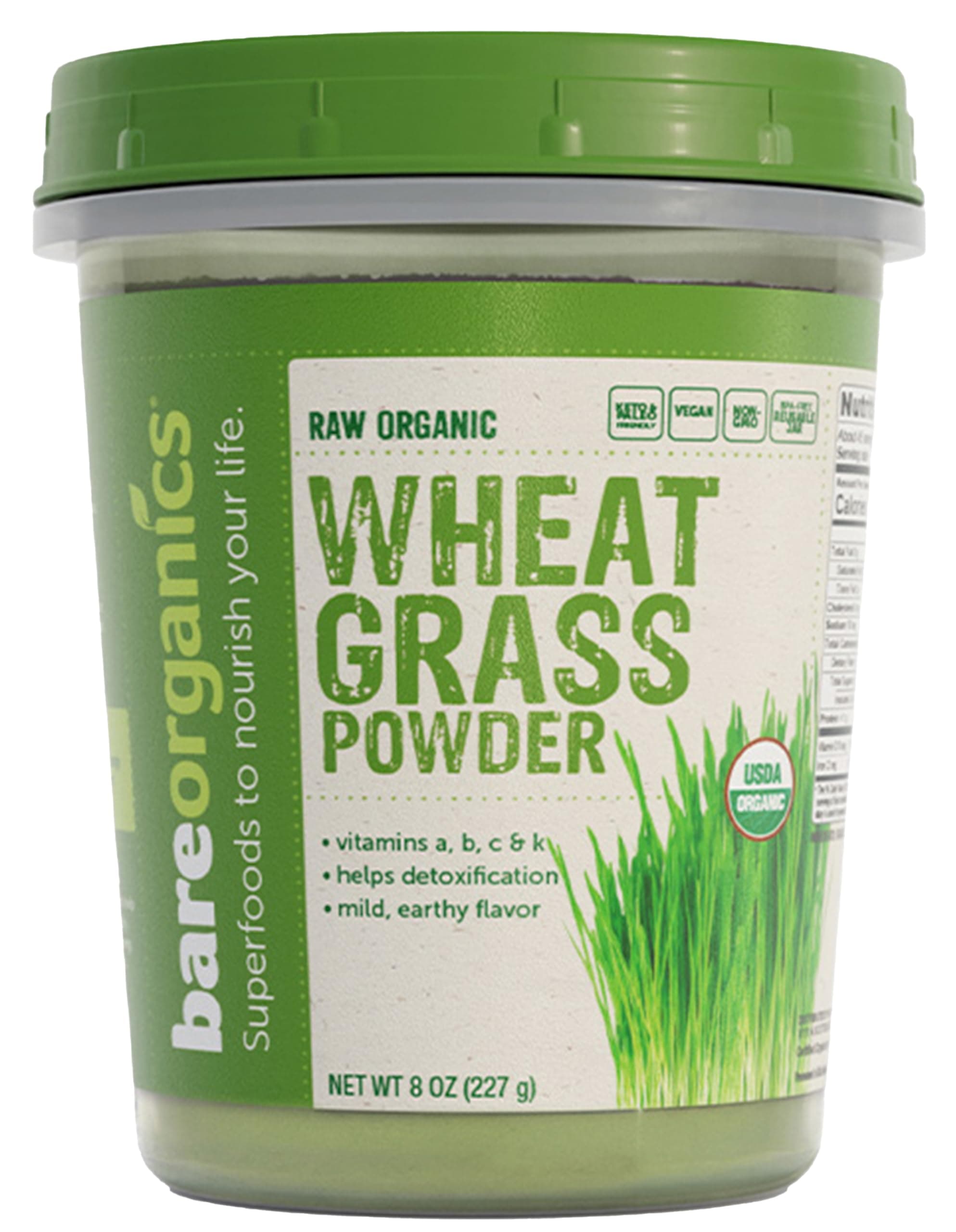BareOrganics Raw Organic Wheat Grass Powder