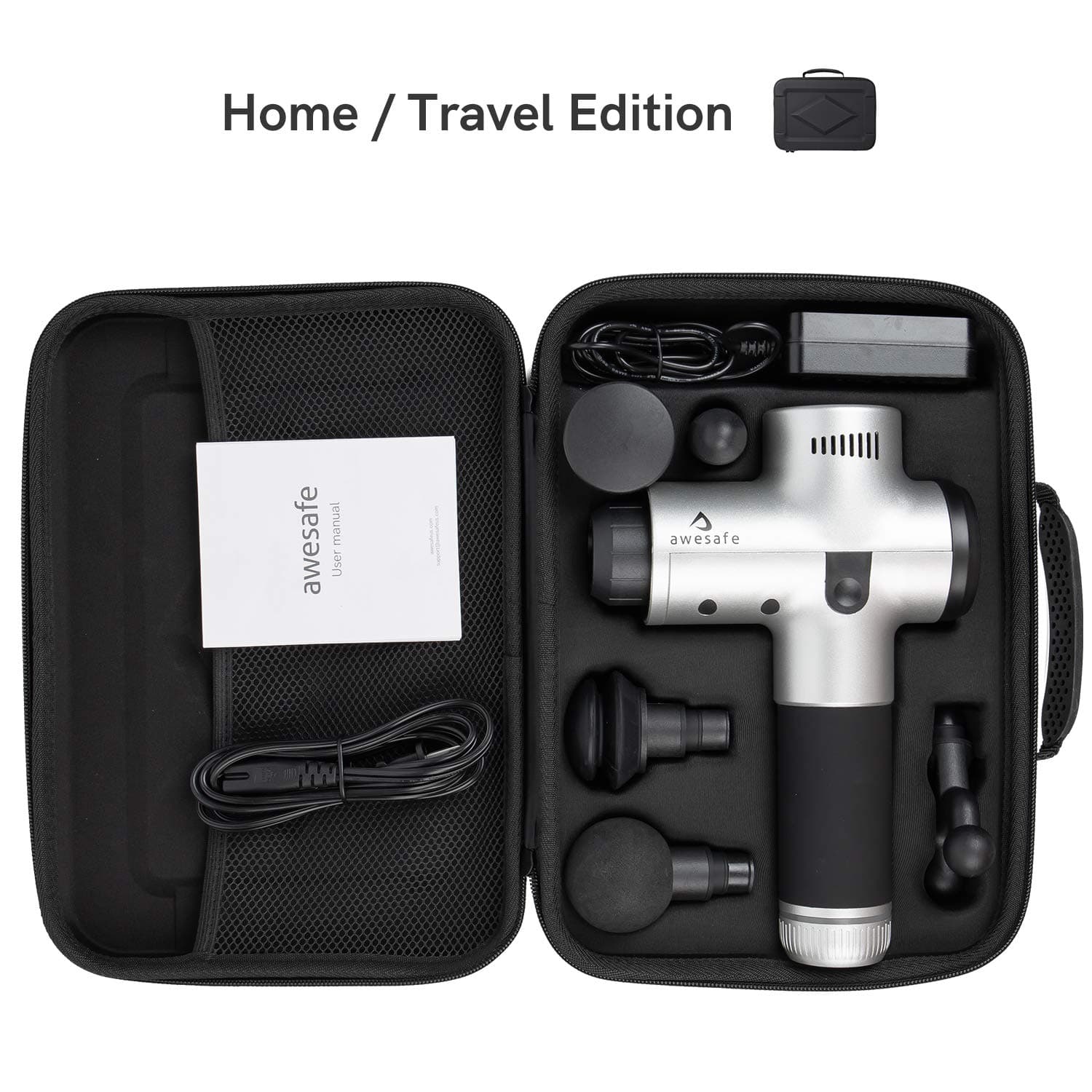 Portable Storage Case Waterproof EVA Resistant Shockproof Carrying Case Compatible with awesafe and Hyperice Hypervolt Massage Gun(The Massage Gun and Accessories are not Included)