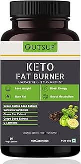 Outsup Keto Fat Burner for Weight Loss Products Supplement for Women and Men with L-Carnitine, Garcinia Cambogia & Green Coffee Extract | Weight Management | 60 Veg Capsules - Pack of 1