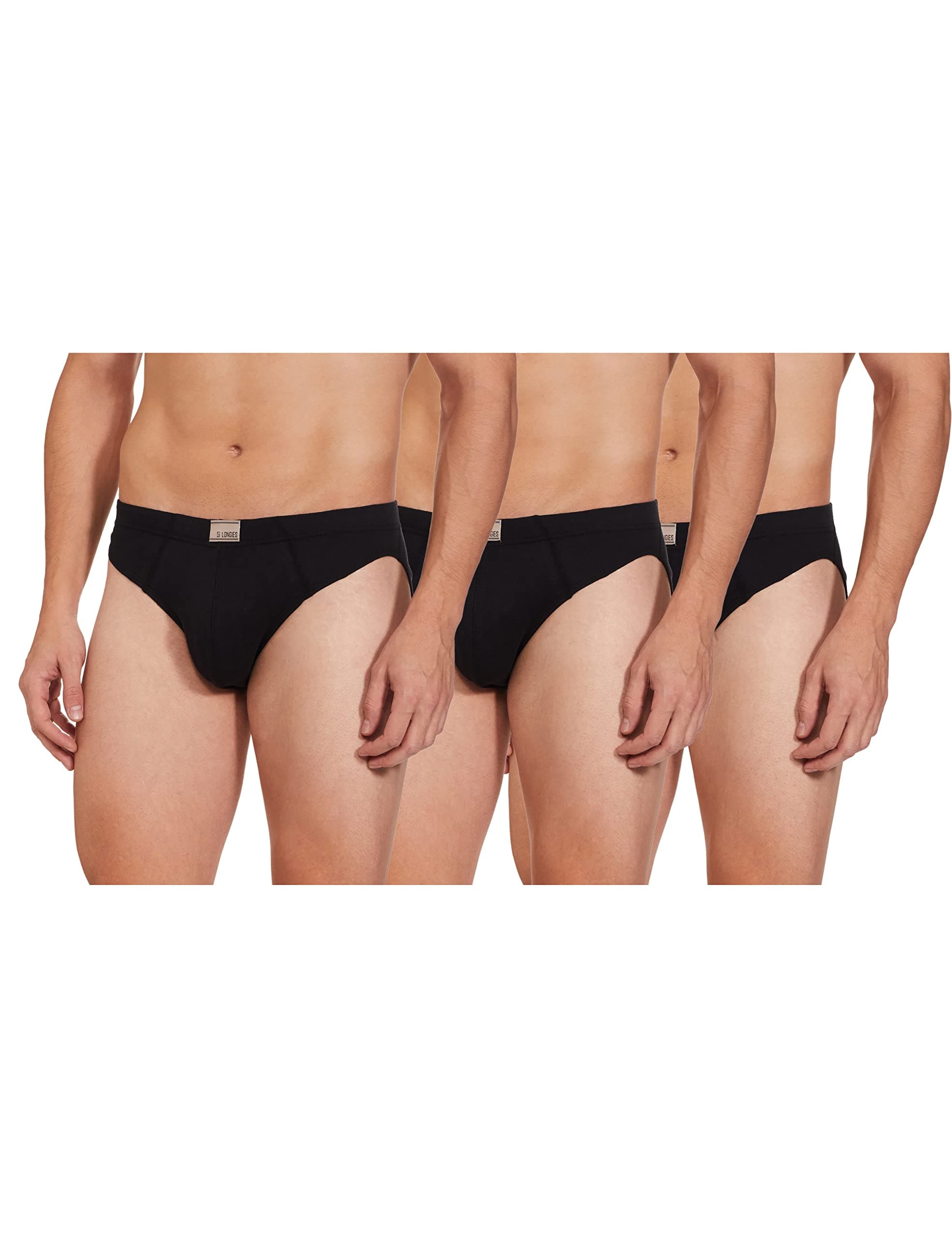 LongiesMen's Outer Elastic Briefs Pack of 3