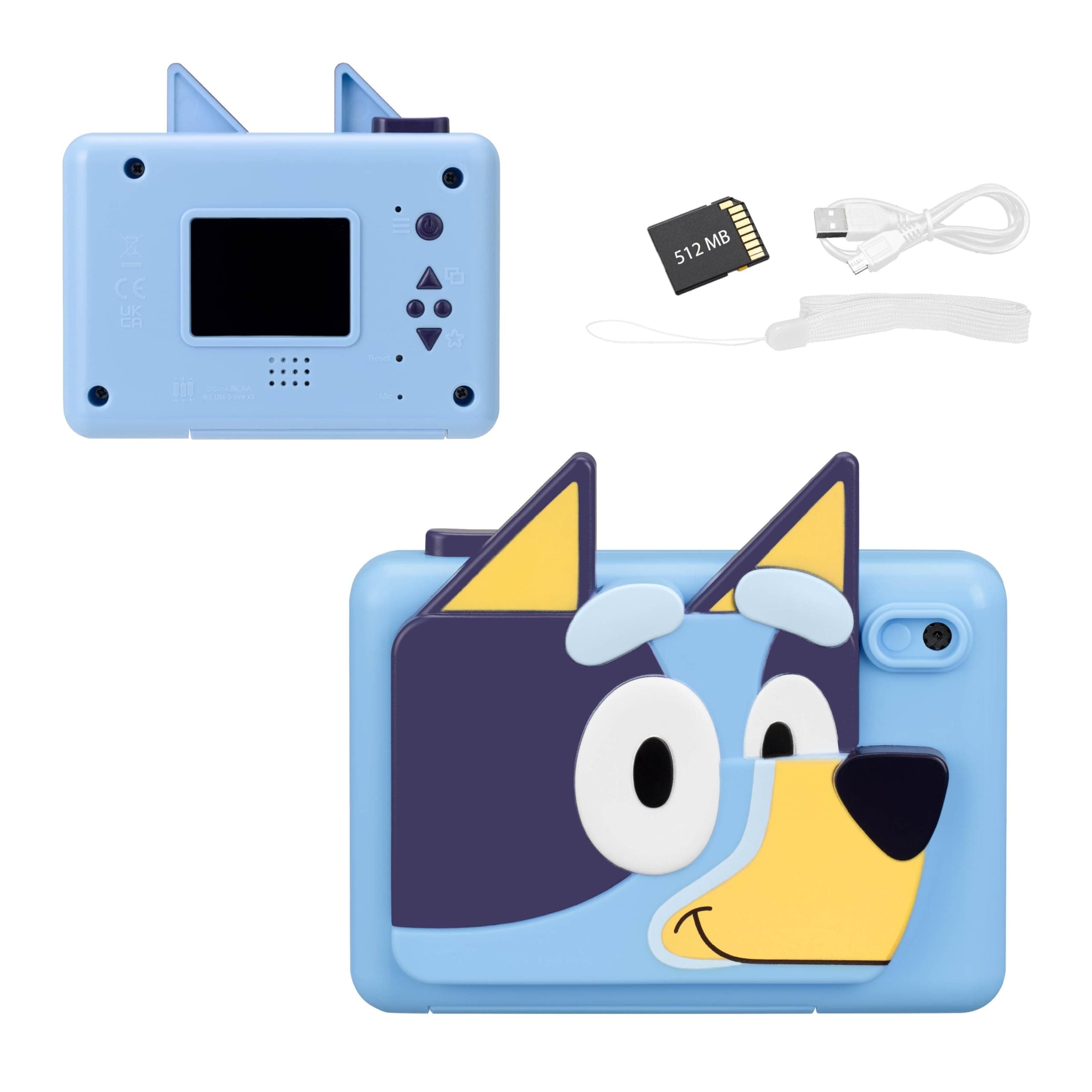 Bluey Kids Camera with SD Card, Digital Camera for Kids with Video Recording and Built-in Digital Stickers