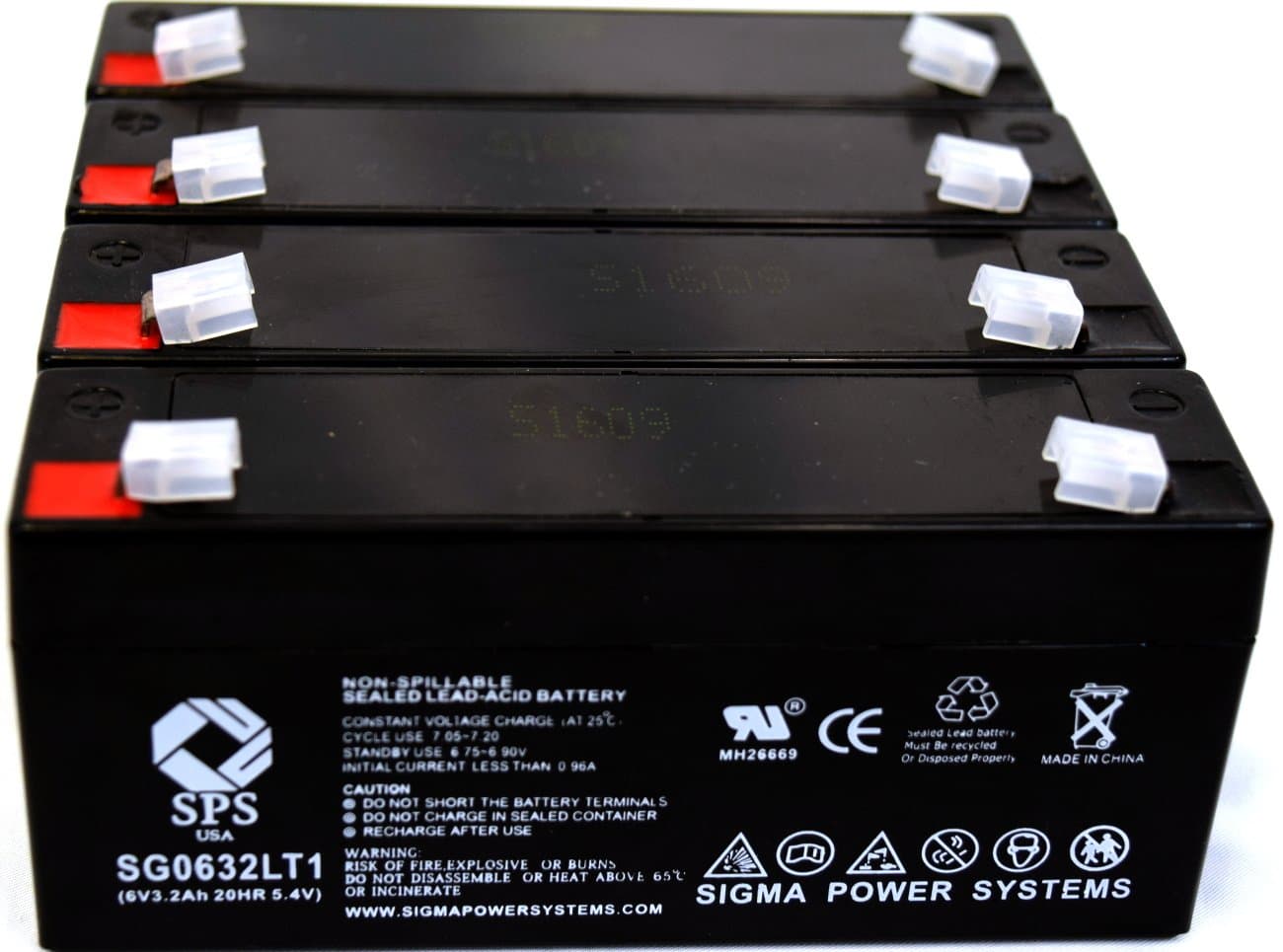 SPS Brand 6V 3.2Ah (Termina LT1) Replacement Battery for Dual Lite 120922 (4 Pack)