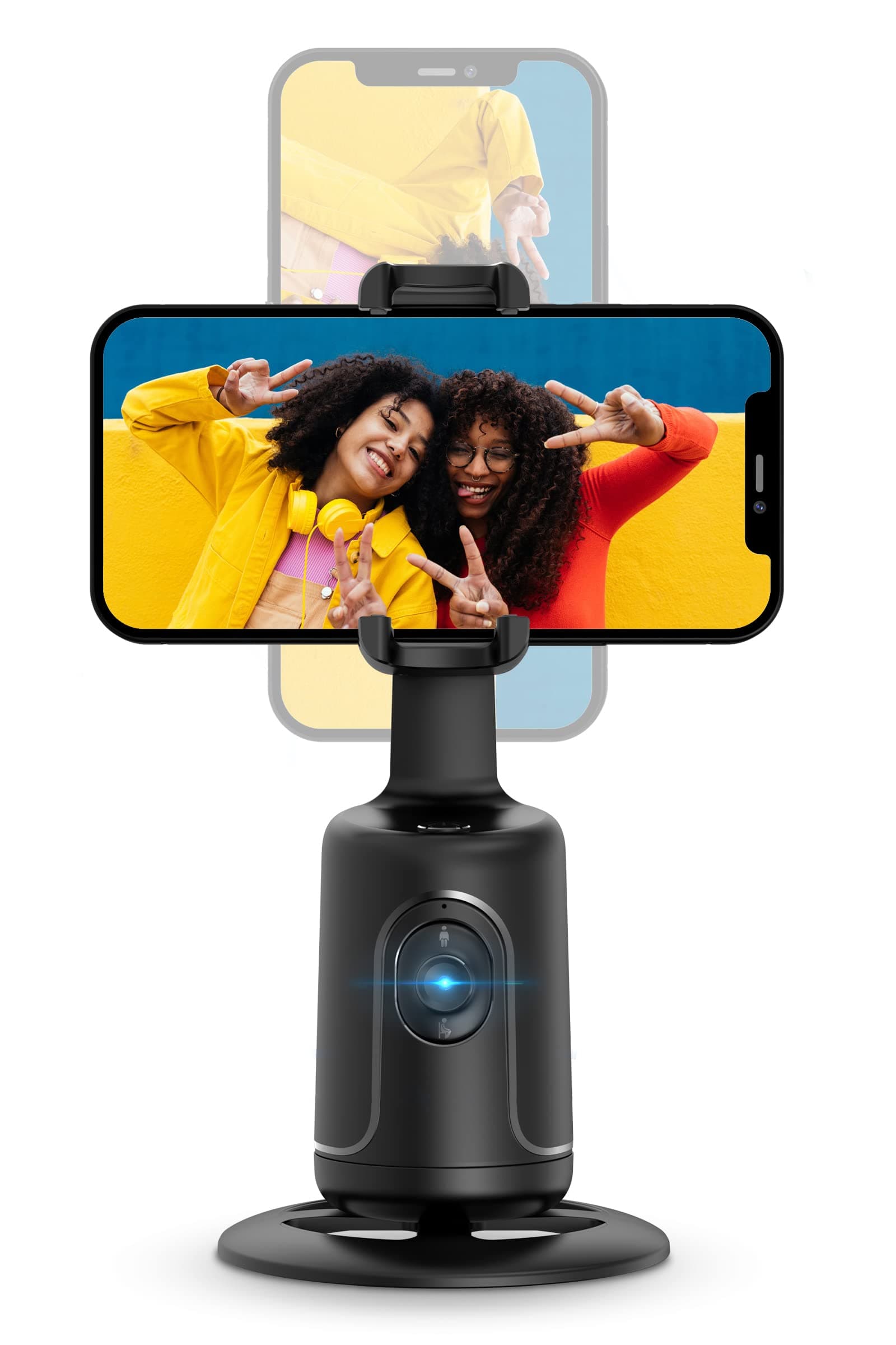 Auto Face Tracking Tripod, 360° Rotation Auto Tracking Phone Holder, [No App] Face Body Phone Camera Mount Gesture Control, Smart Shooting Holder Selfie Stand Holder for TikTok Live Streaming