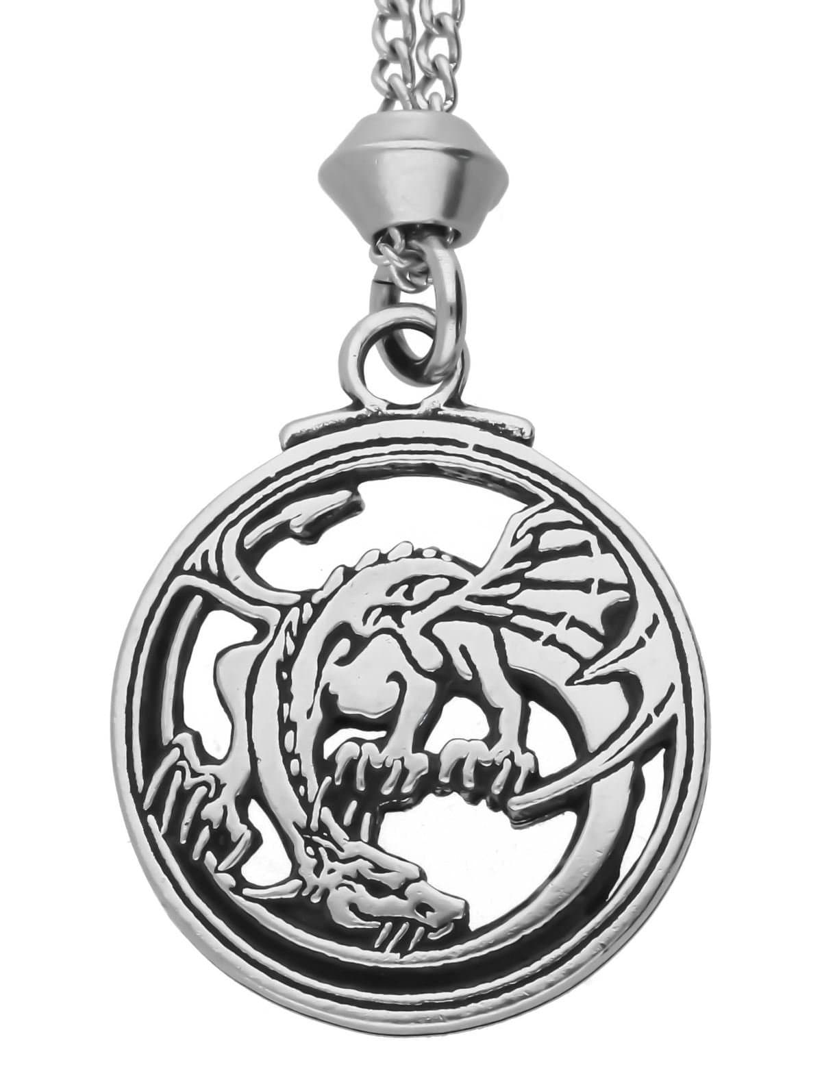 Dragon Hawk Pewter Pendant ~ 18+4 inch extender Chain