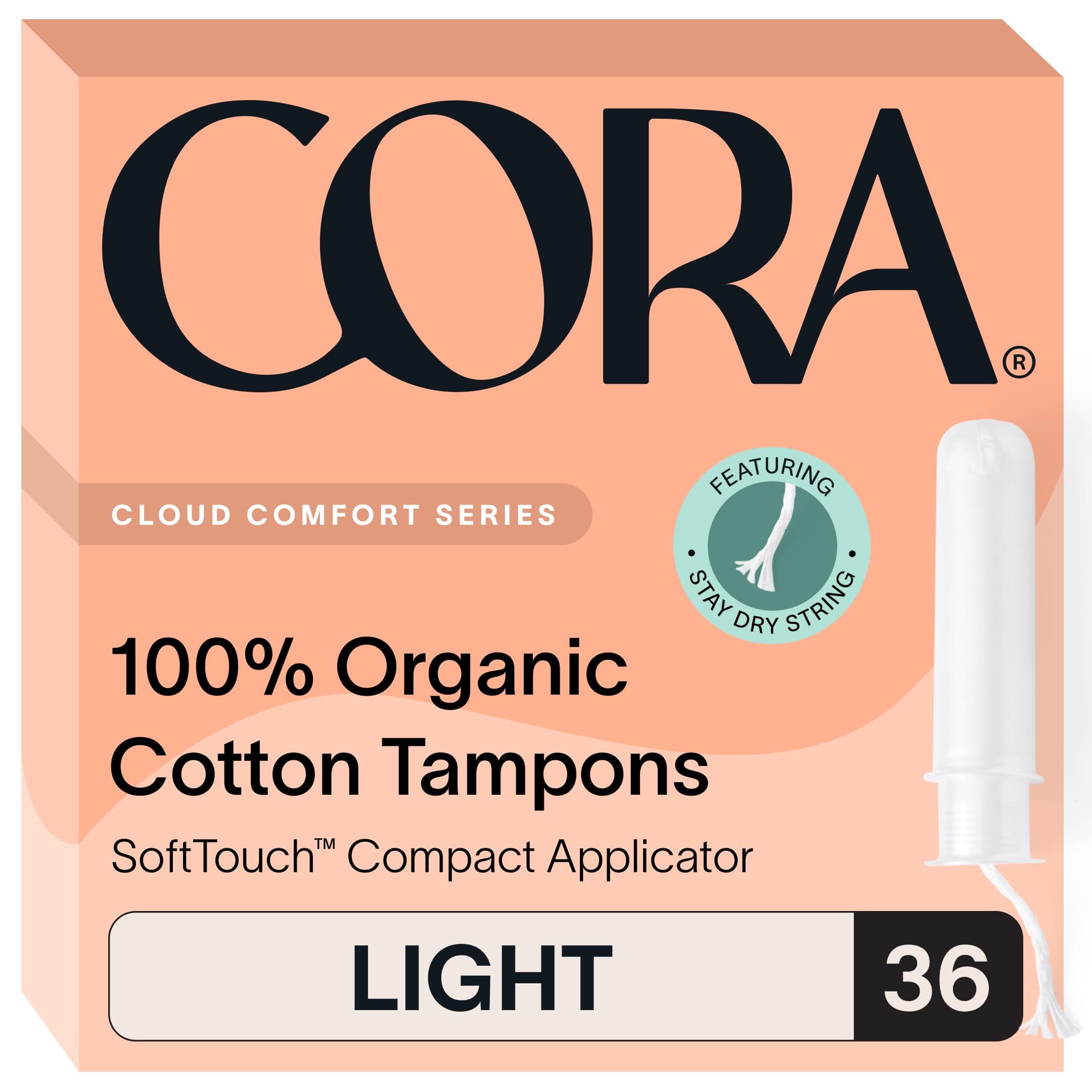 Organic Cotton Tampons (36 Light Tampons)