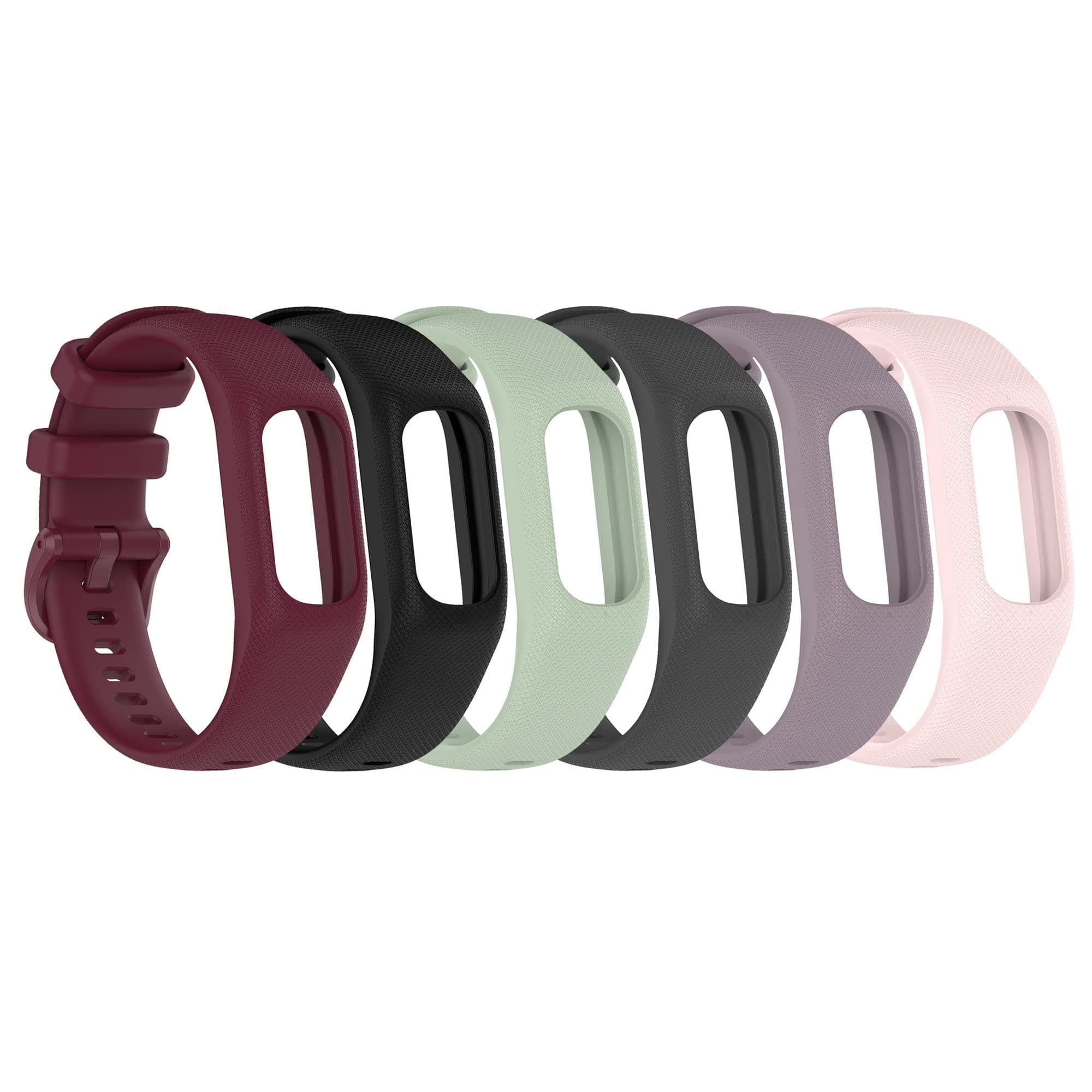 6-Pack Straps Compatible with Garmin Vivosmart 5 Strap, Soft Silicone Sport Wristband Replacement Arm Band for Vivosmart 5 Fitness Tracker