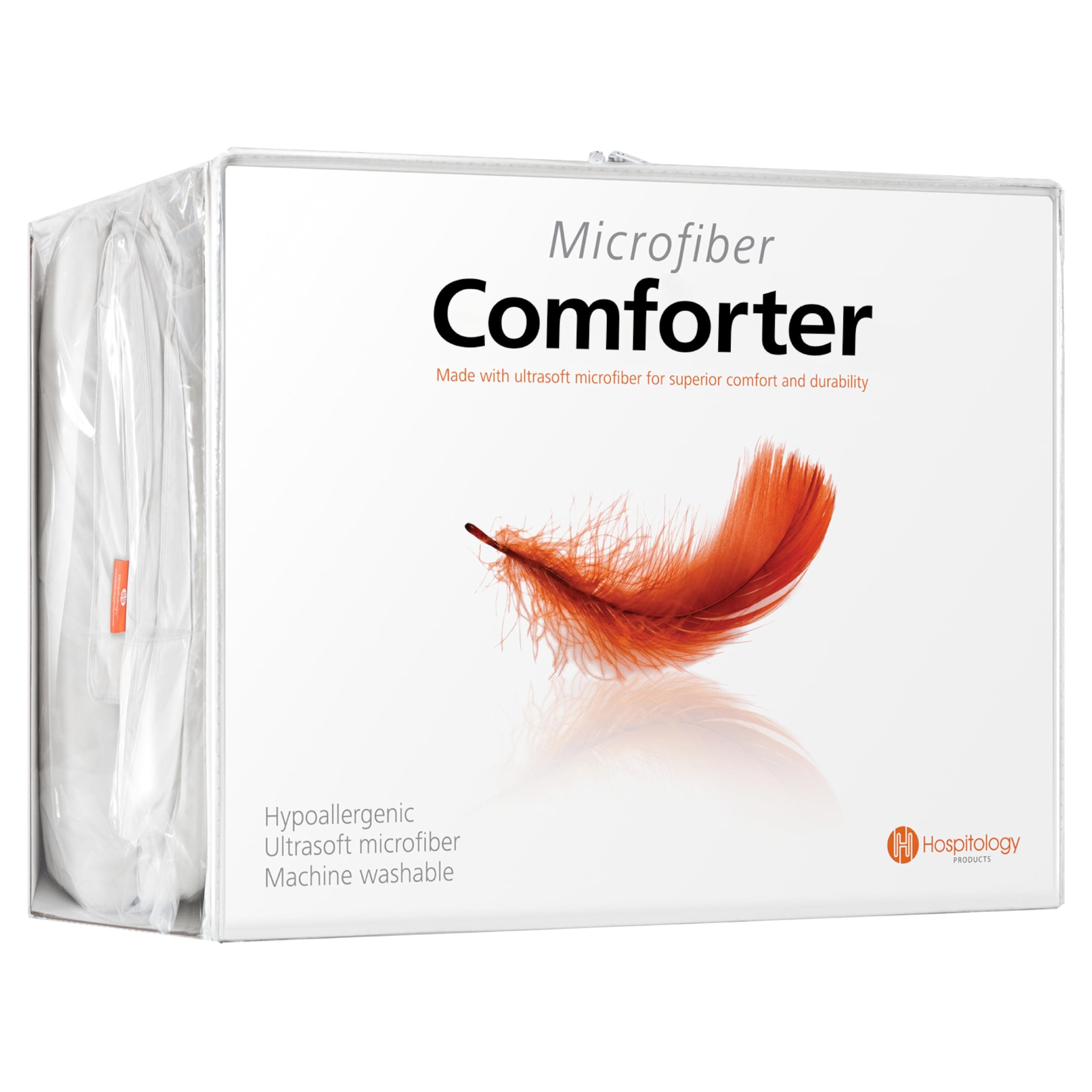 HOSPITOLOGY PRODUCTS White Comforter Full Hypoallergenic Duvet Insert Microfiber All Season Goose Down Alternative Quilted - Corner Loops - Box Stitched - Washable - 82" W x 86" L