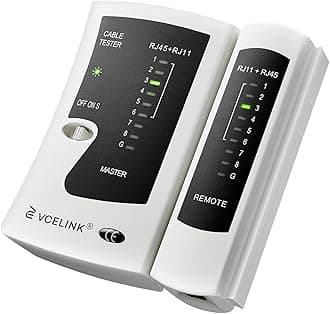 VCELINK Network Cable Tester, RJ45 Ethernet Cable Tester for Cat5 Cat6 Cat7 LAN & RJ11 Phone Cable Testing