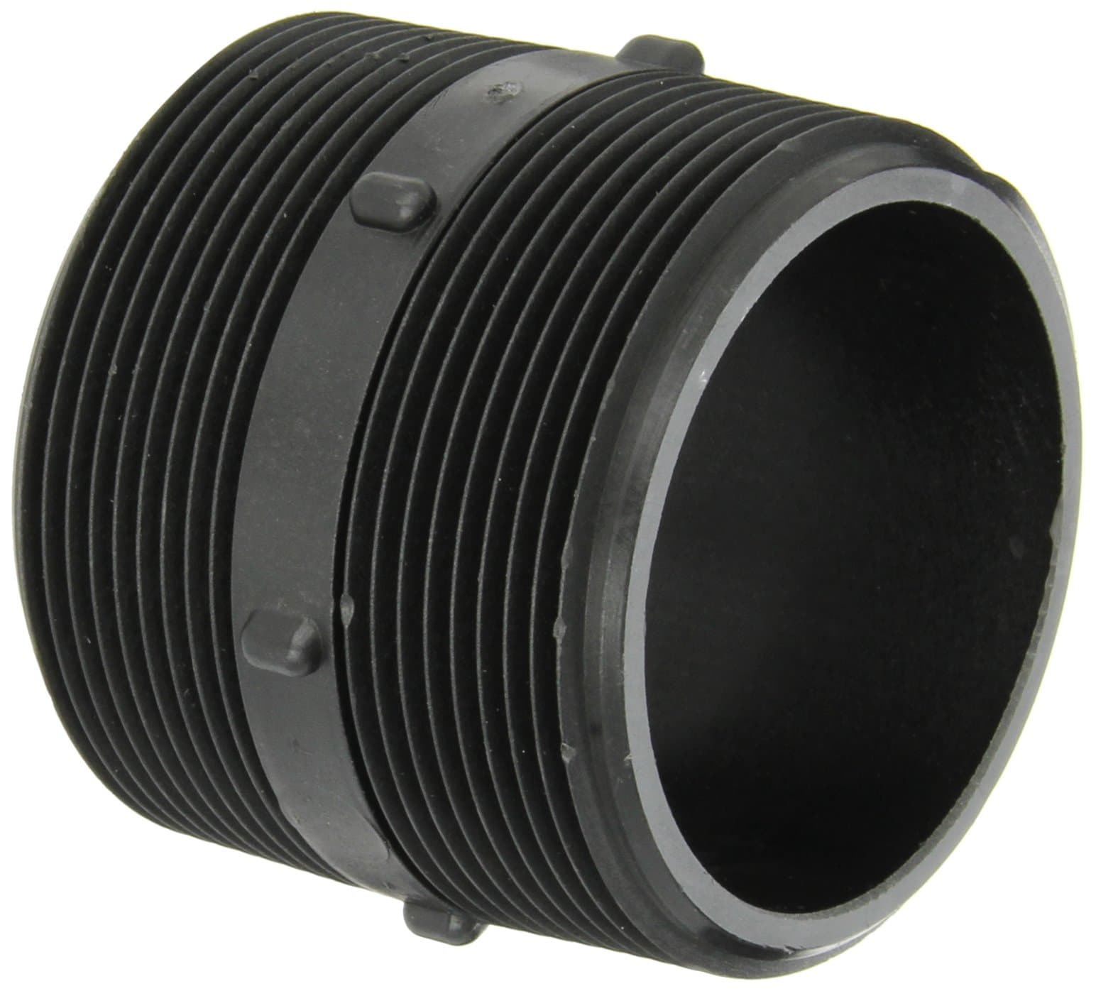 Banjo NIP300-SH Polypropylene Pipe Fitting, Short Nipple, Schedule 80, 3" NPT Male, 3" Length