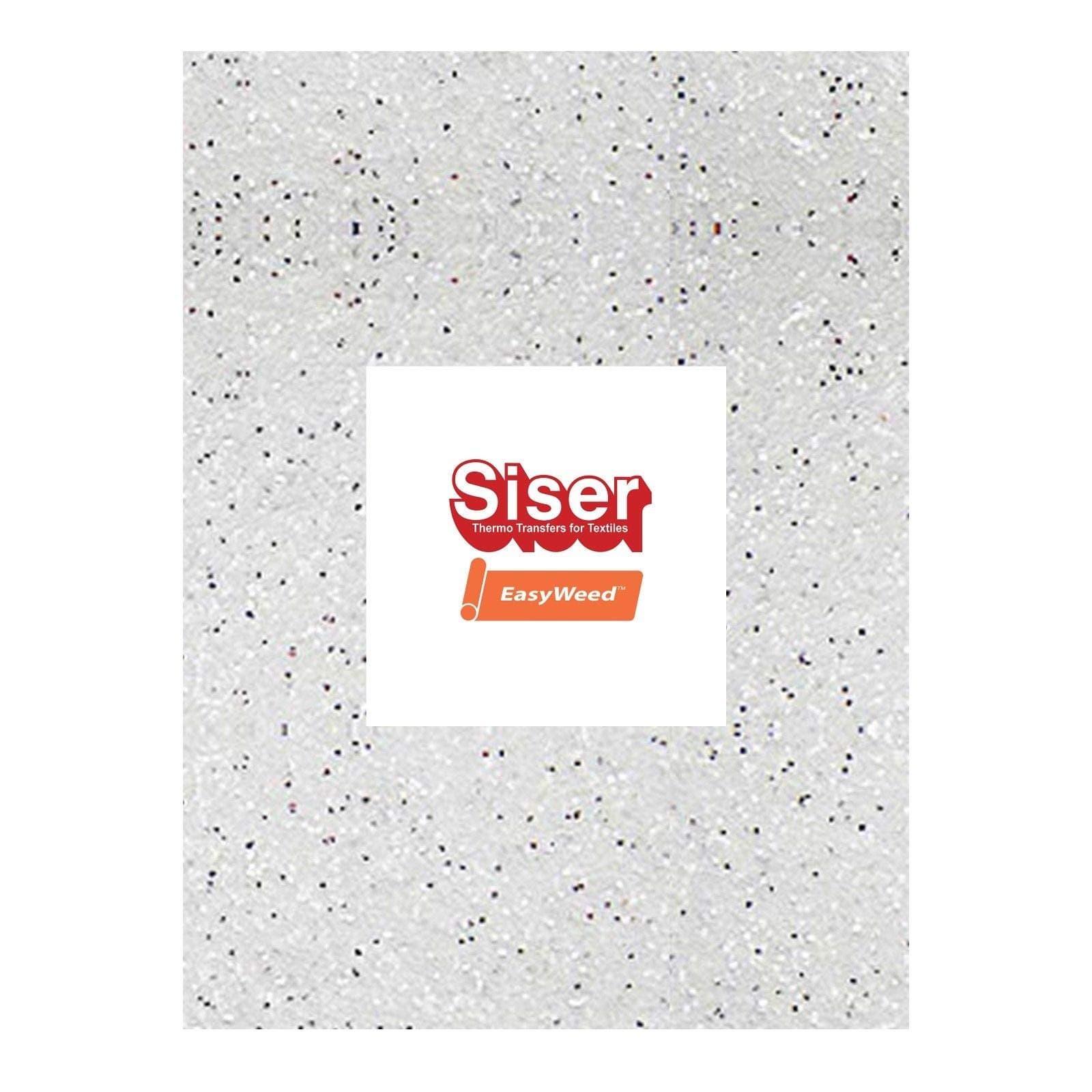 A4 Vinyl Sheets - Siser Easyweed - HTV Iron On Heat - White Glitter - Choose Quantity (1 x White Glitter - A4 Sheet HTV)