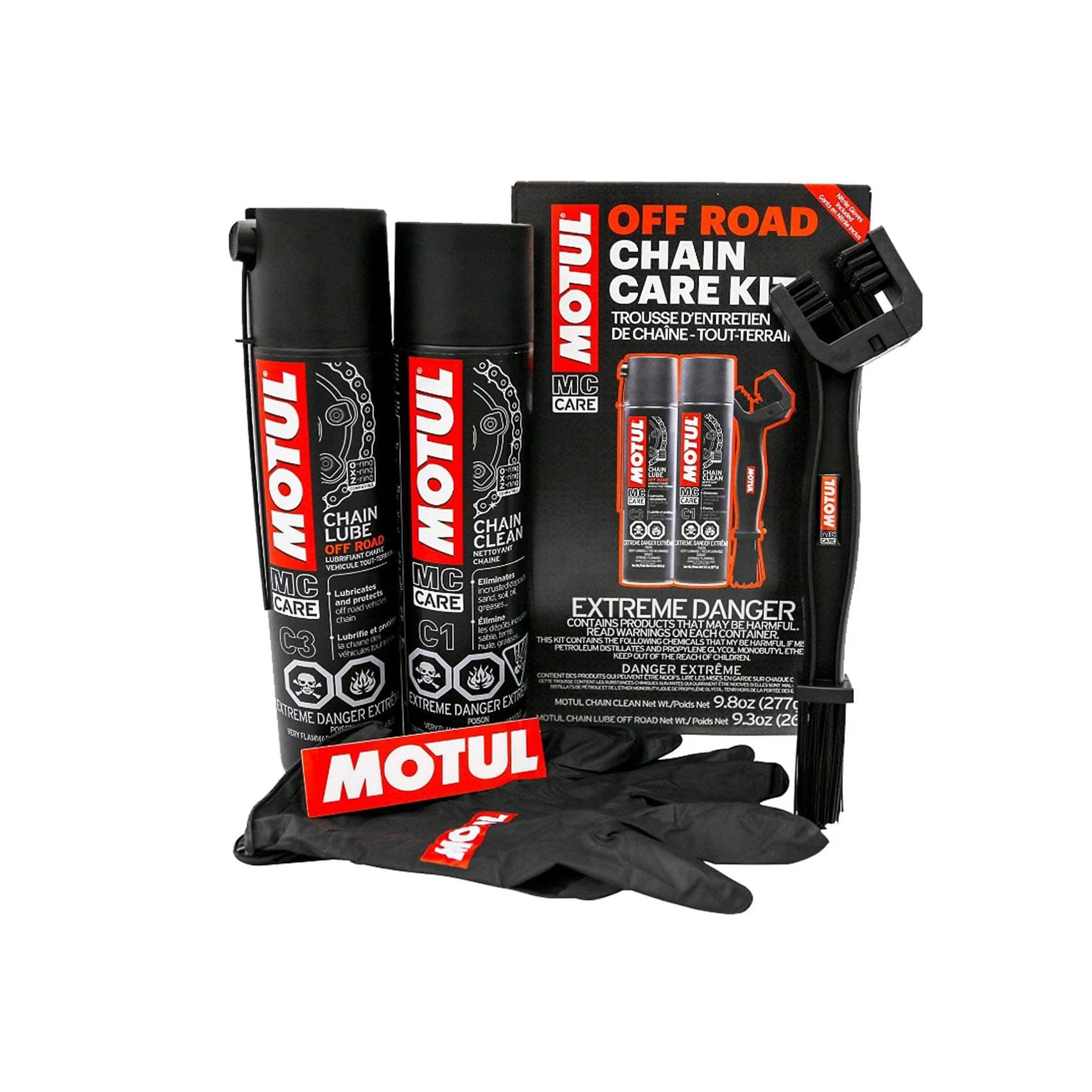 Chain Care Kit Off Road - Complete Motorcycle Chain Maintenance System W/Chain Cleaner (C1) & Chain Lube (C3) MC Care System (109788)