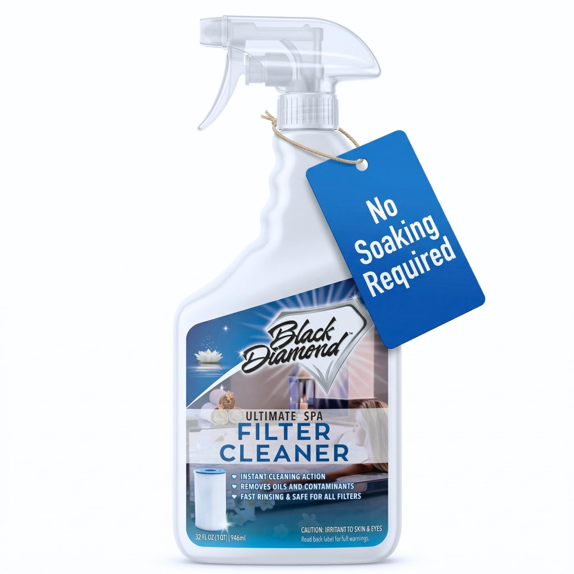 Ultimate Spa & Pool Filter Cleaner Spray, Professional Strength Fast Acting No Soak Hot Tub, Cartridge & Sand Filter Cleaning, Removes Body Oils, Sunscreen, Grease & Organic Build-Up. 32 oz.