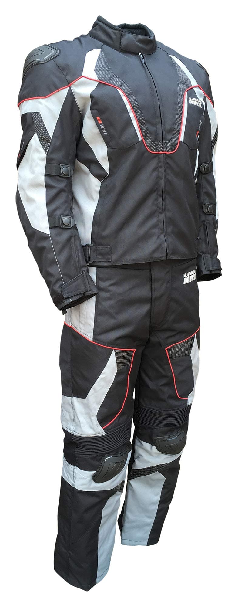 MKR Hypertex Textile Motorcycle Jacket and Trousers Waterproof Protective Suit With Race Hump (L / 34" Waist)