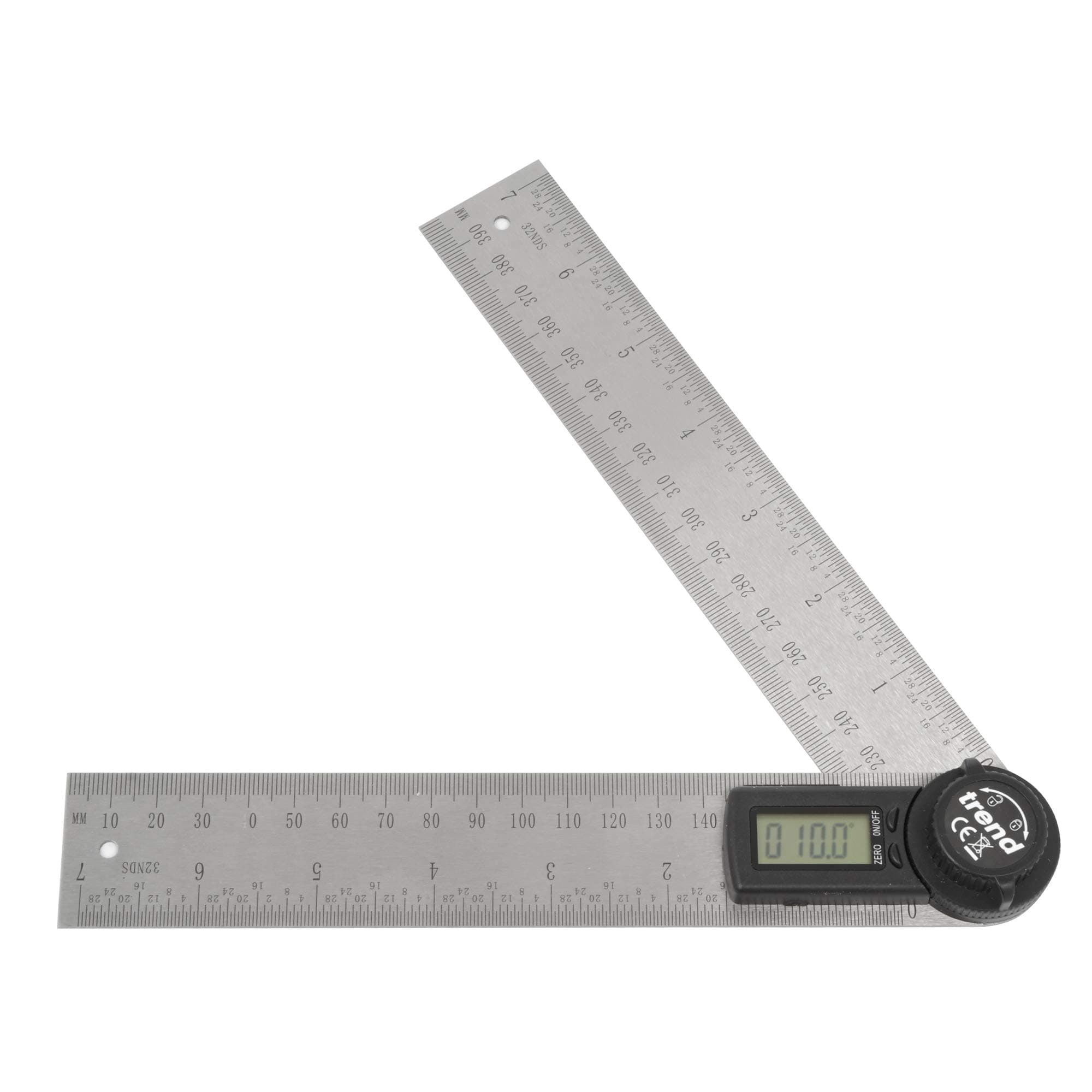 Trend 7 inch Stainless Steel Digital Angle Finder Ruler, Precise Internal & External Measurements, DAR/200, Silver
