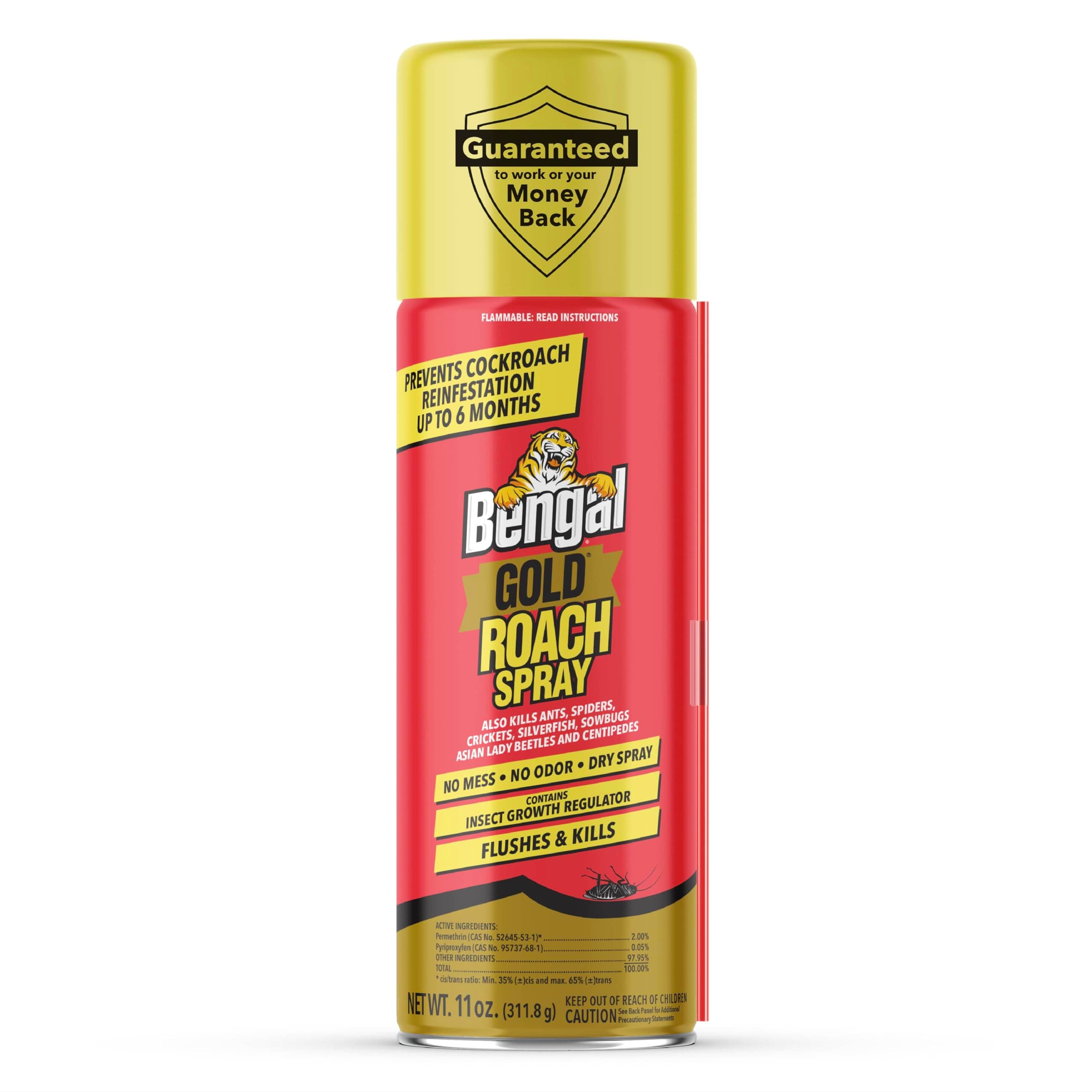 Bengal Gold Roach Spray - Odorless, Stain-Free Bug Spray for Home - Prevents Reinfestation for Up to 6 Months - 11 oz​