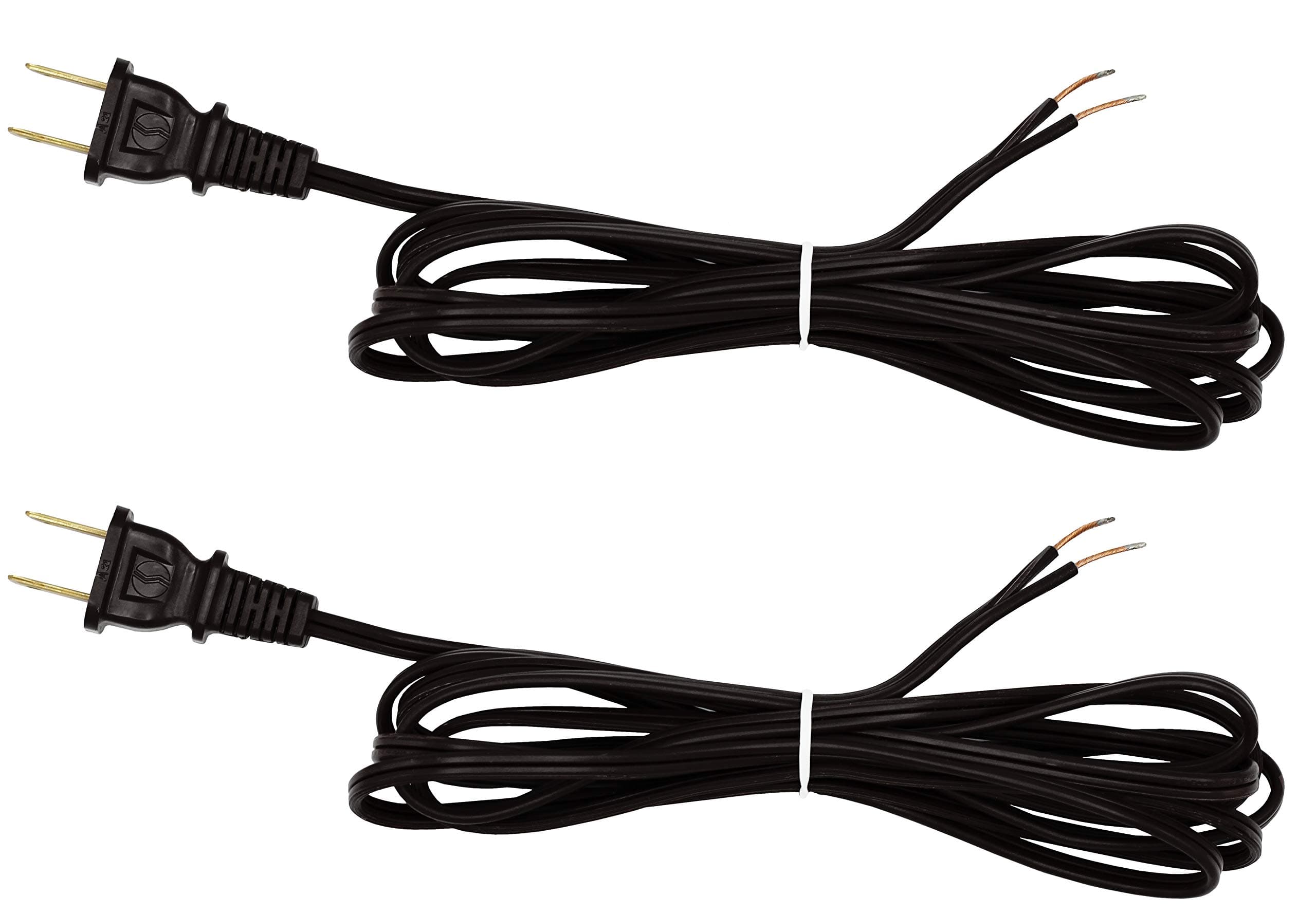 Creative Hobbies Black Lamp Cord, 12 Foot Long, Replacement Lamp Cord Lamp Repair Part, 18/2 SPT-1 Wire, UL Listed (2)
